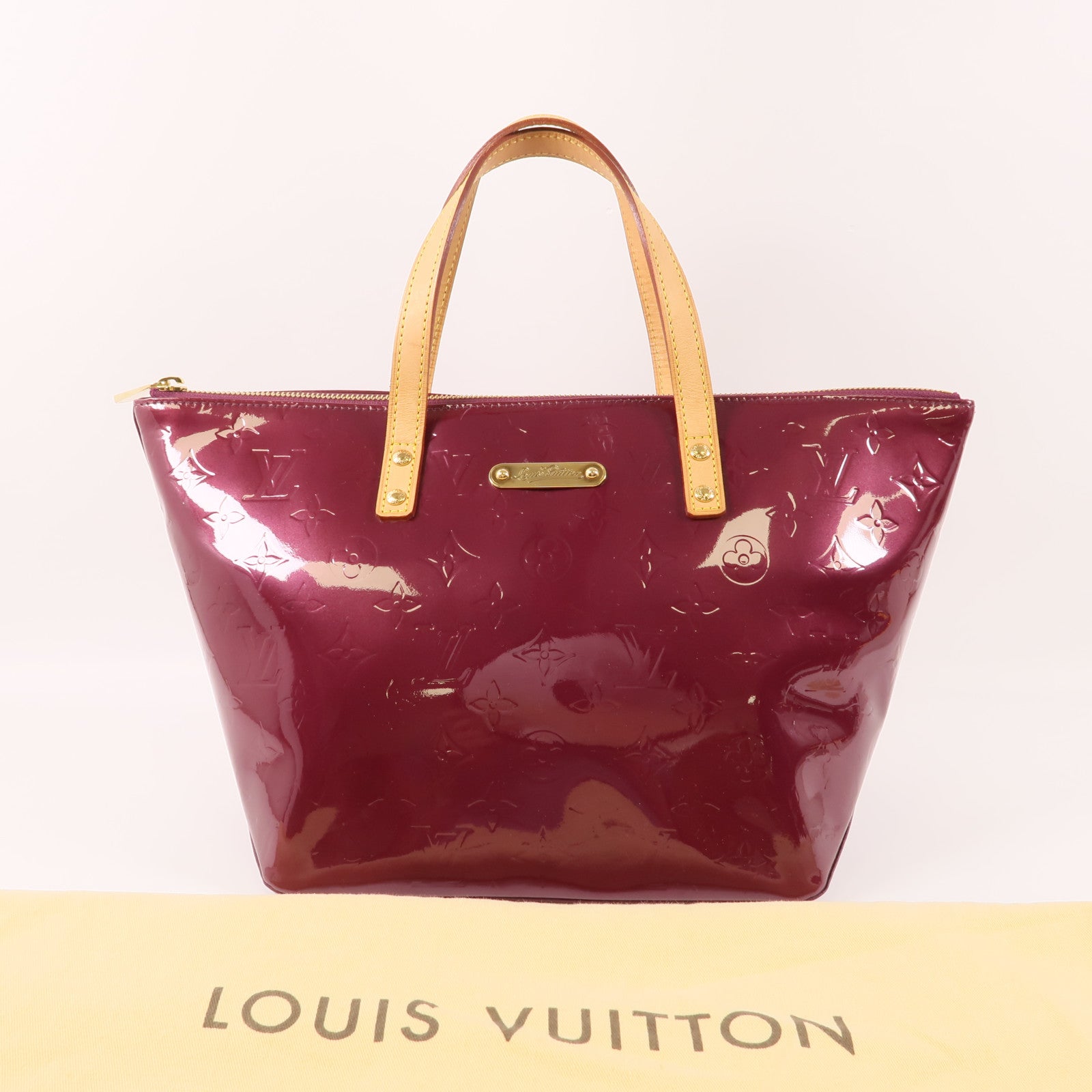 LOUIS VUITTON Vernis Bellevue PM金扣手挽袋