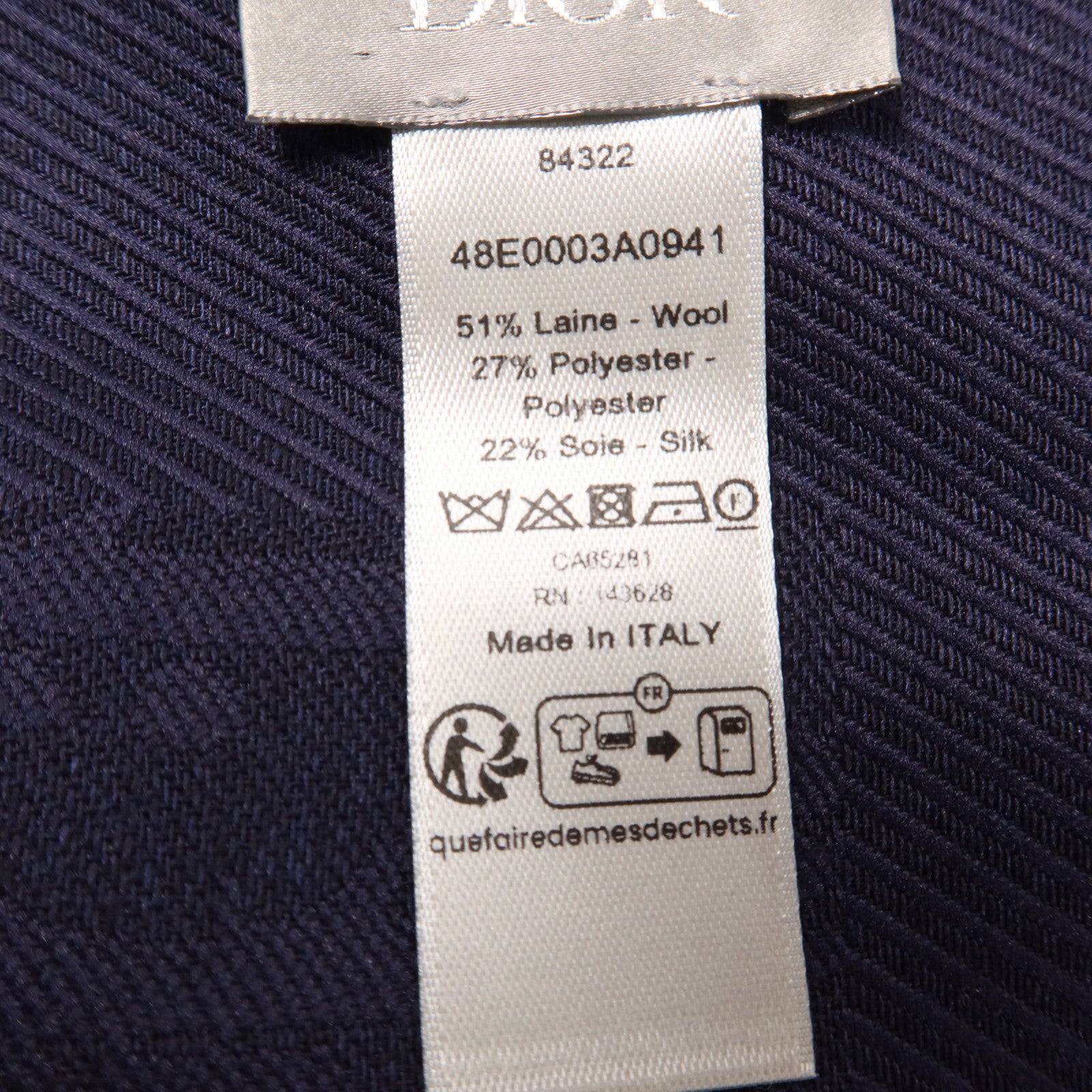 Dior 羊毛/絲質Oblique Stole 71x194cm絲巾