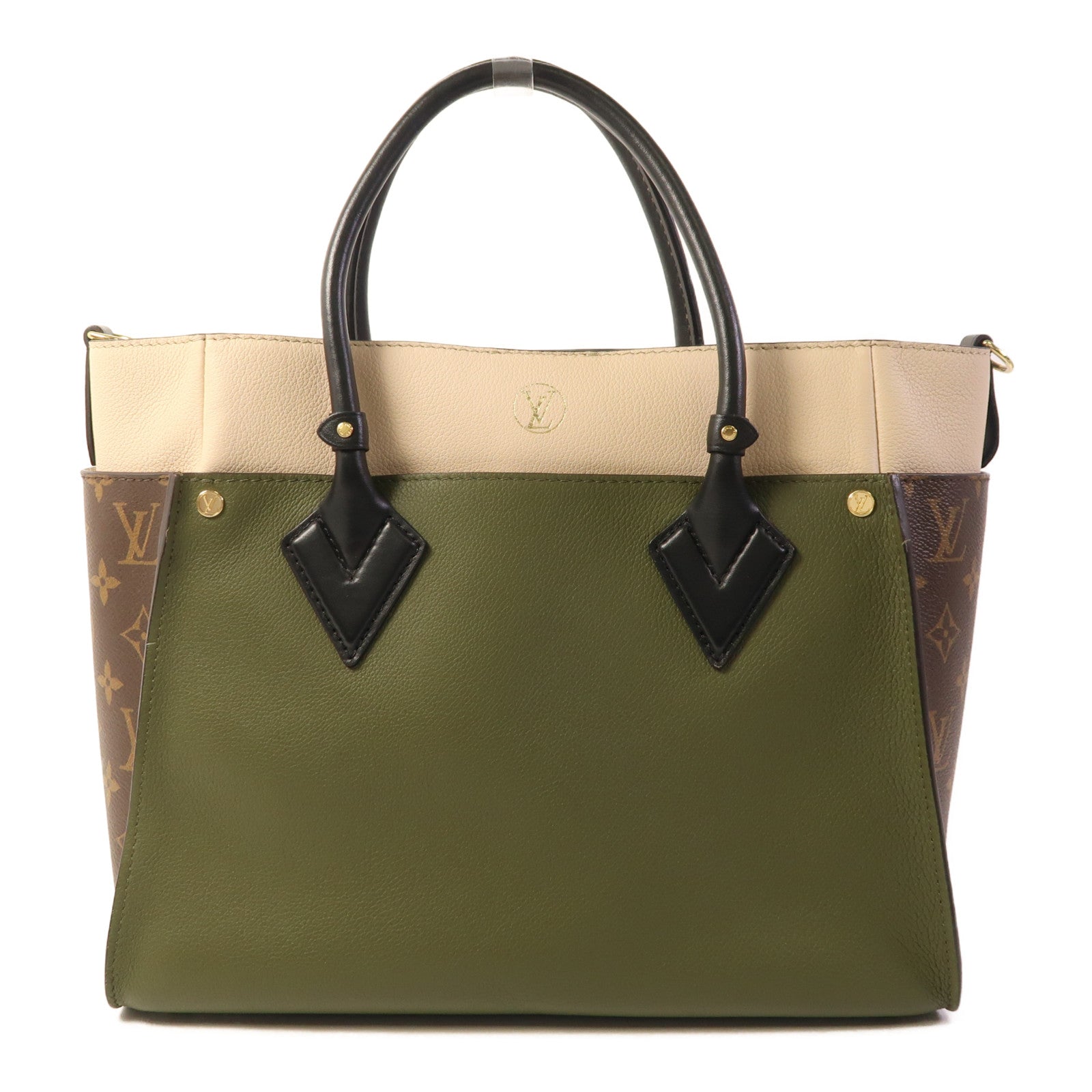 LOUIS VUITTON 牛皮皮革On My Side MM金扣手挽肩背兩用袋