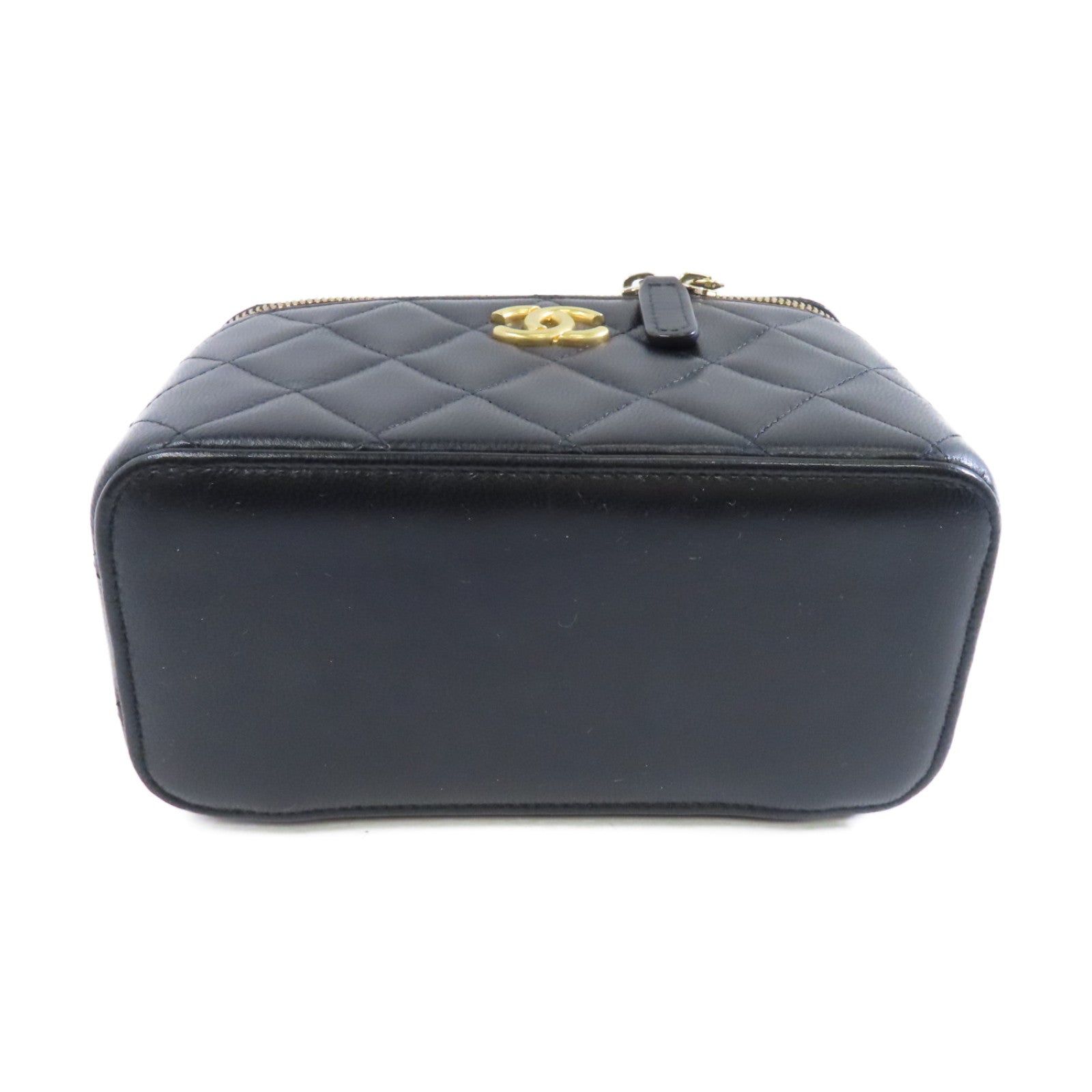 CHANEL 【激減優惠】菱格羊皮皮革Vanity Case金扣鏈帶肩背袋黑色