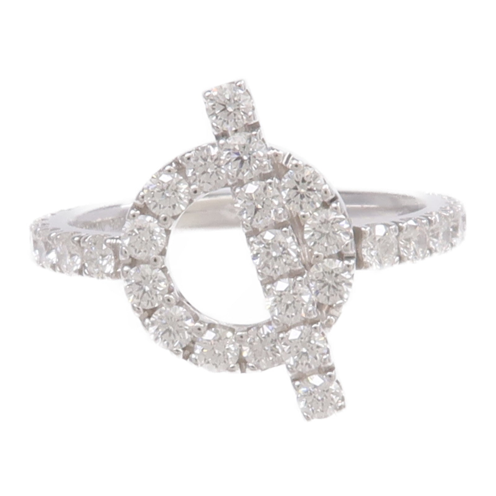 HERMES 18K白金Finesse Ring鑽石戒指Hermes#53/US#6.5