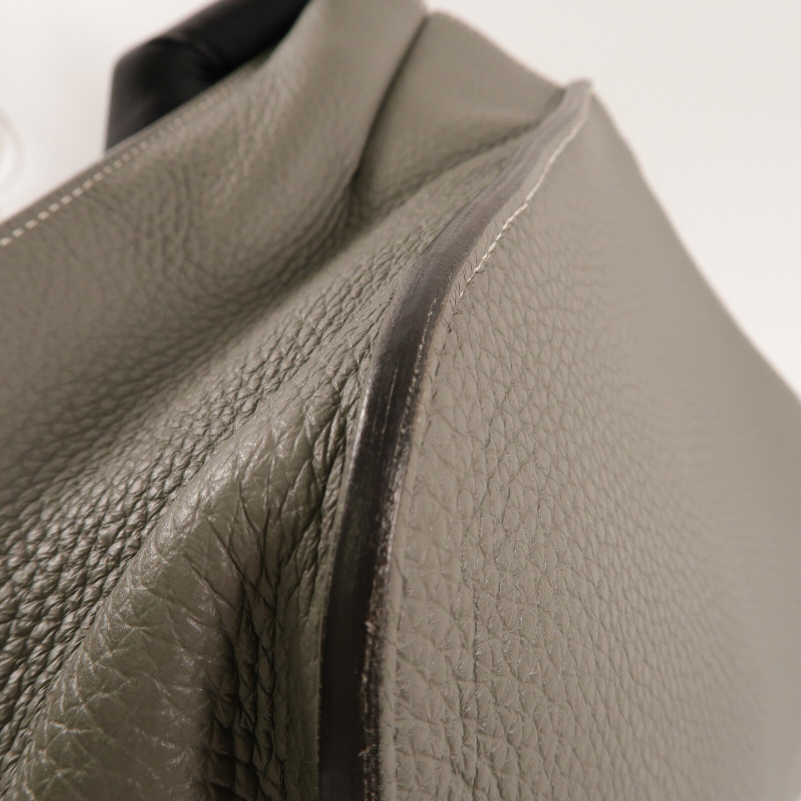 HERMES Clemence皮革Halzan 31手挽肩背兩用袋Gris Meyer
