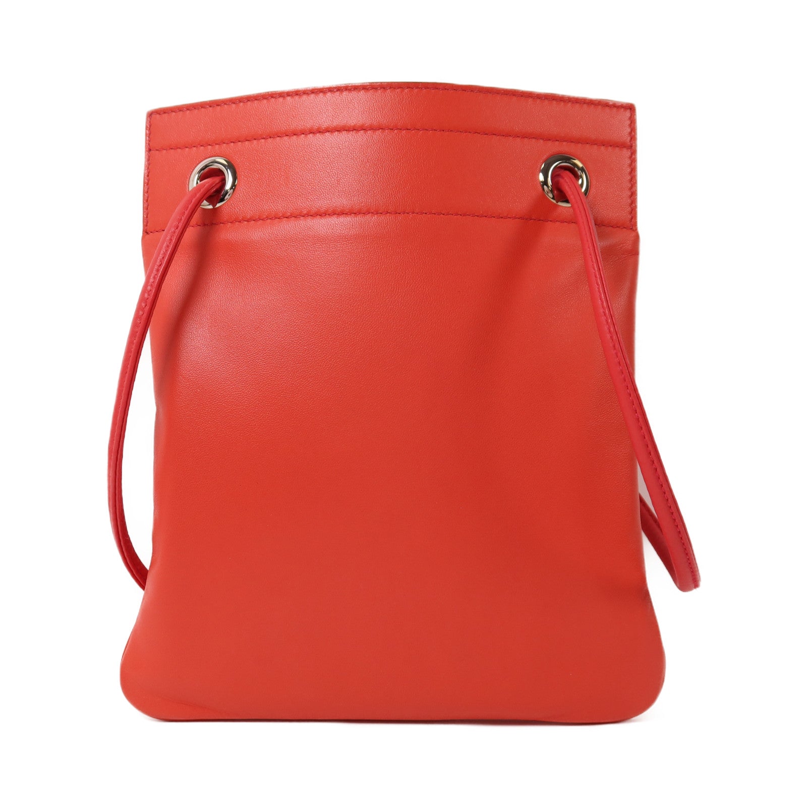 HERMES Swift皮革Aline Mini銀扣肩背袋Rouge Indien