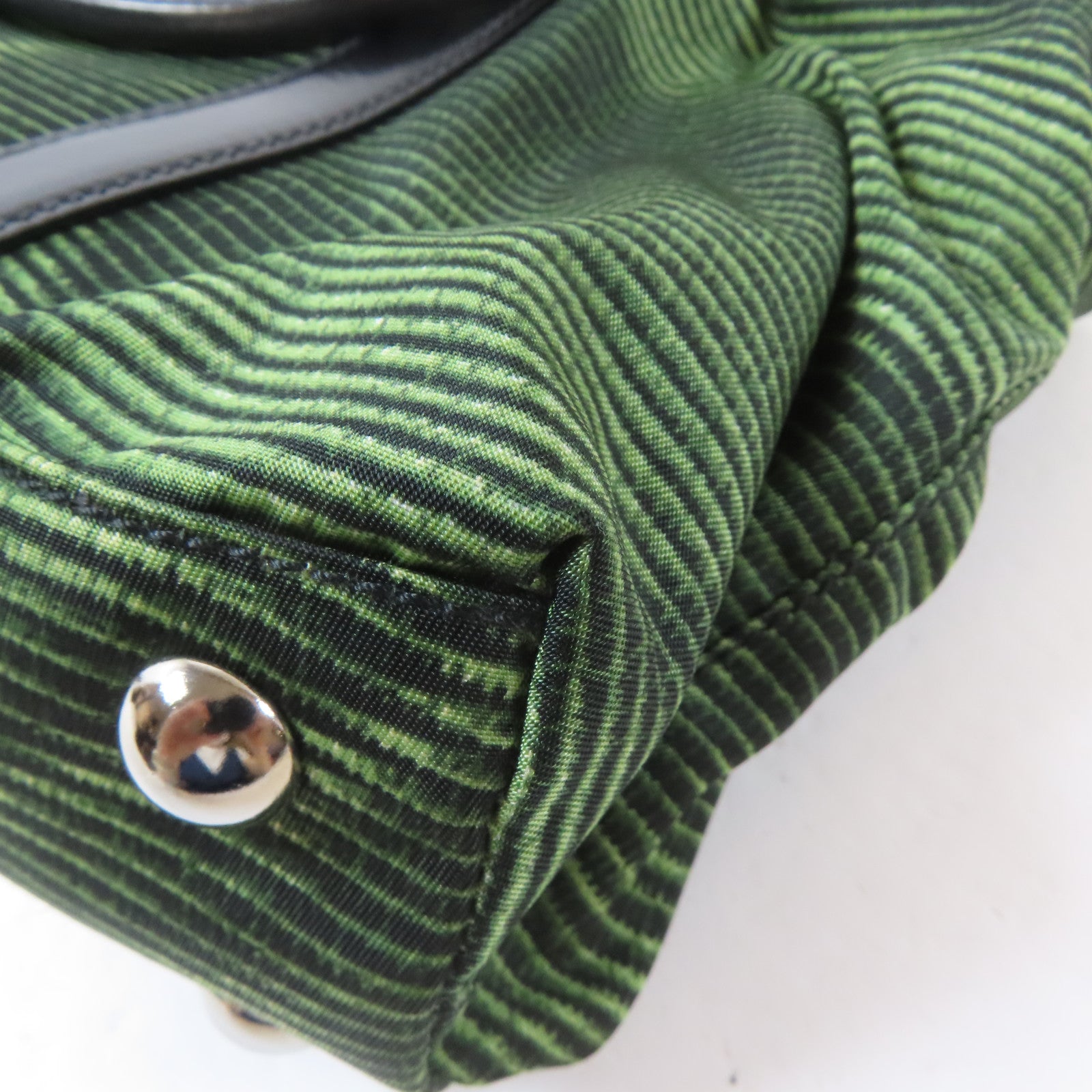 PRADA 尼龍2 Way Shoulder Bag銀扣手挽肩背兩用袋綠色