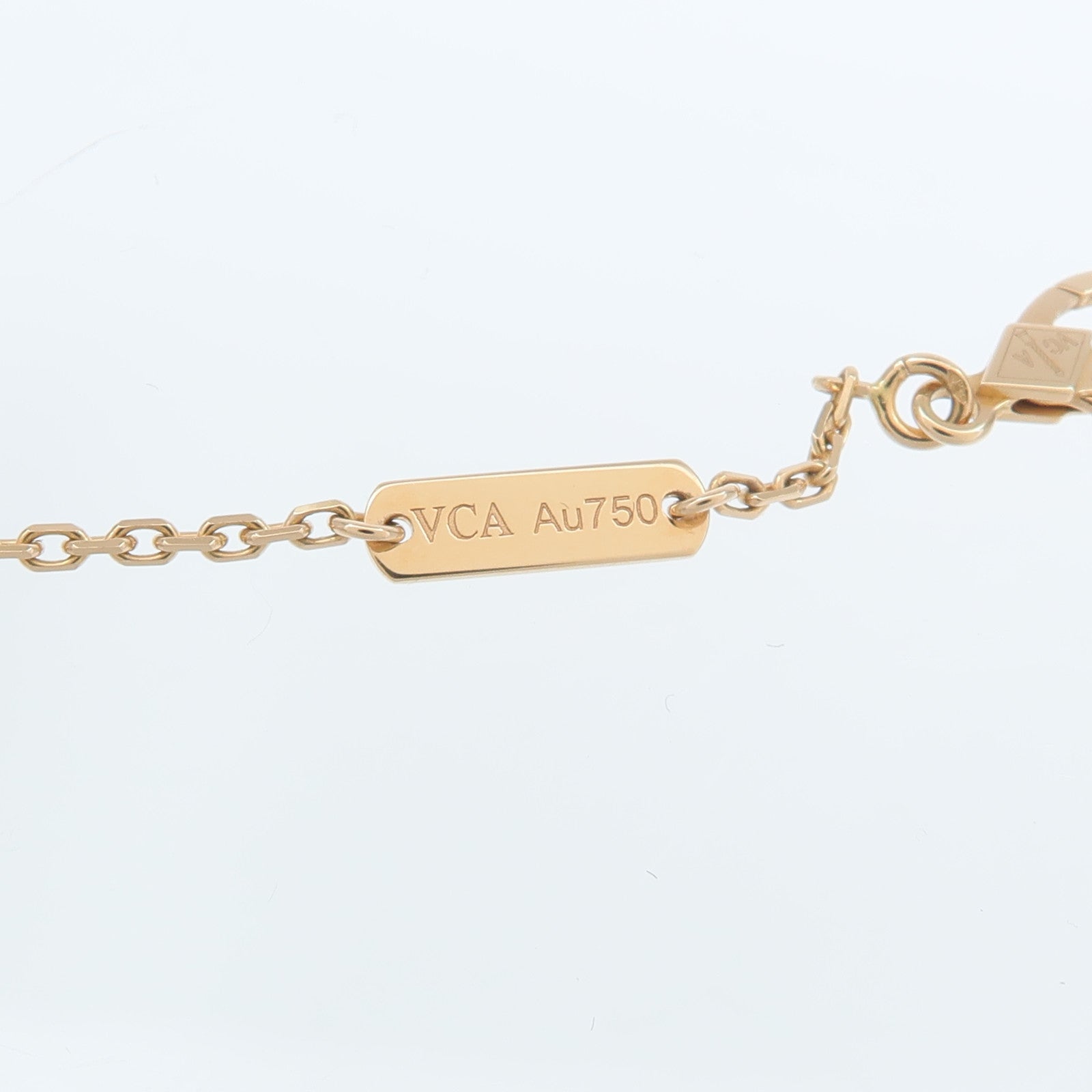 Van Cleef & Arpels 18K玫瑰金Vintage Alhambra pendant玫瑰石/鑽石項鍊