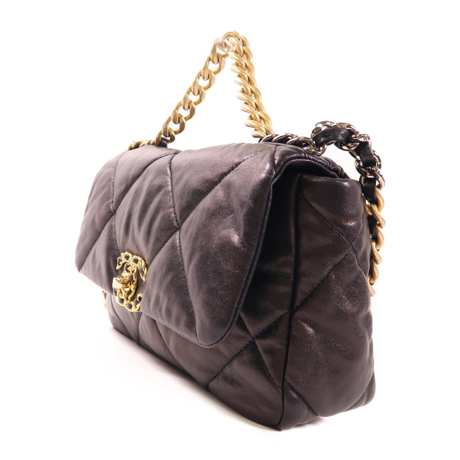 CHANEL 羊皮皮革C19 Small金扣手挽鏈帶肩背兩用袋