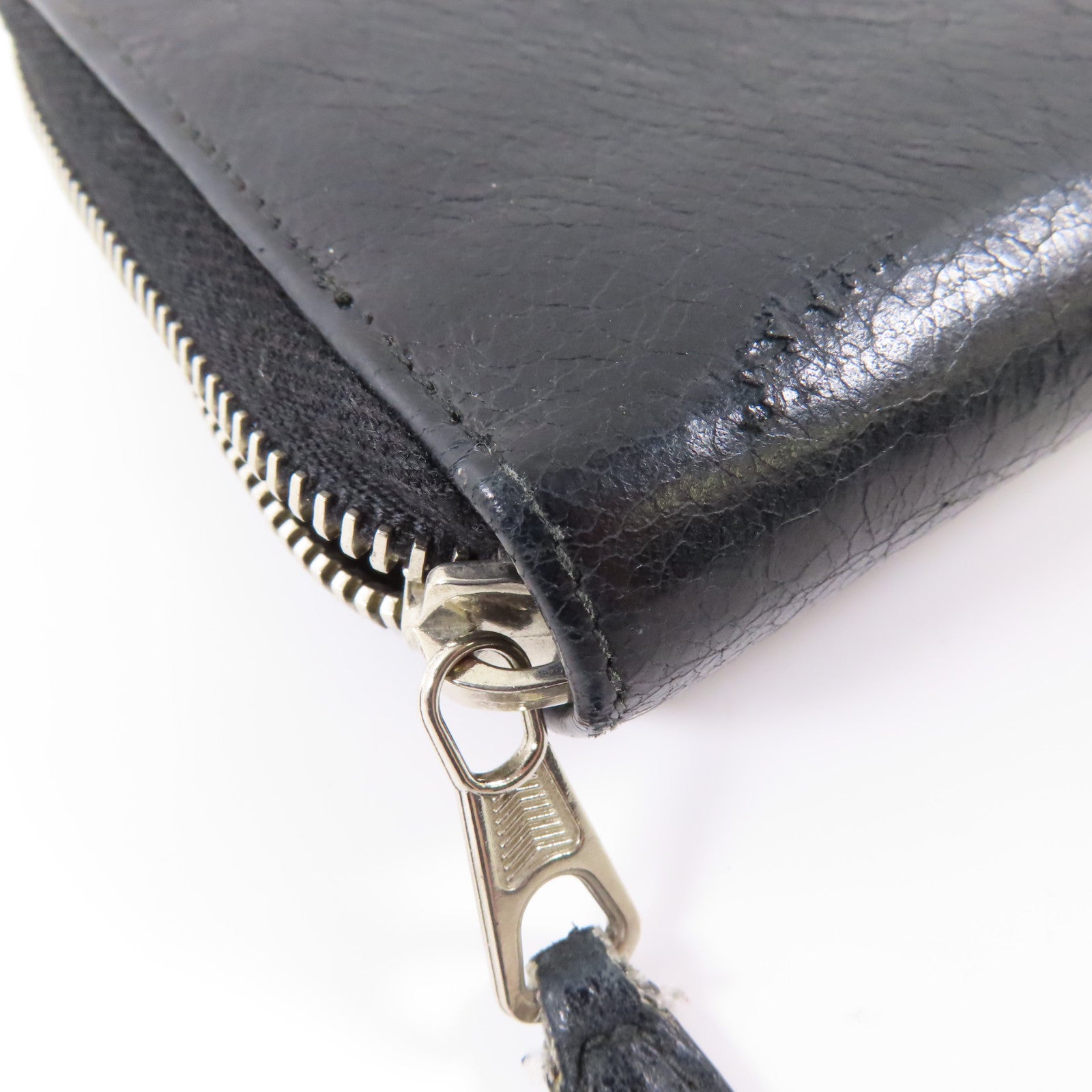 BALENCIAGA 牛皮皮革Long Wallet銀扣長錢包黑色