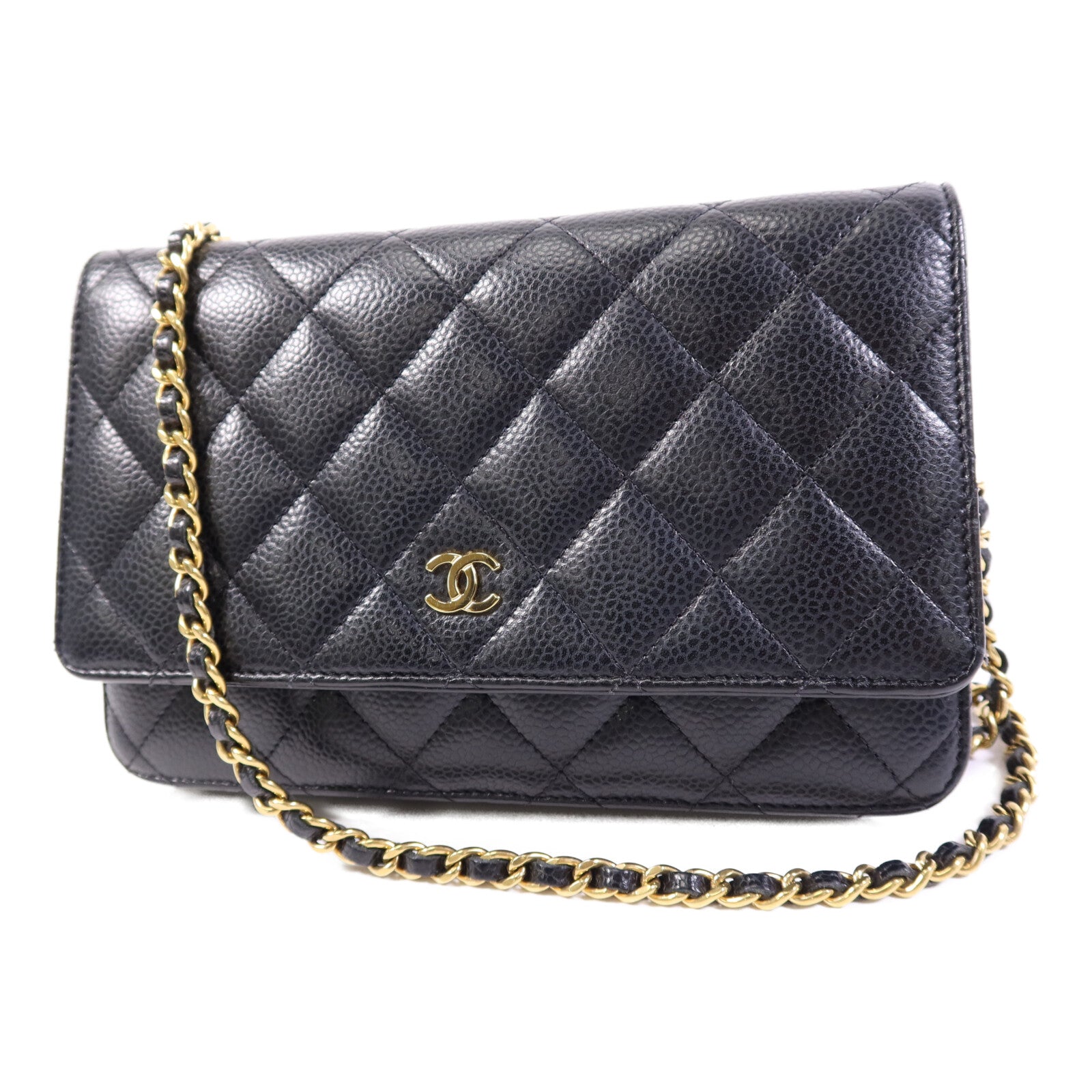 CHANEL 牛皮皮革Wallet On Chain金扣肩背袋