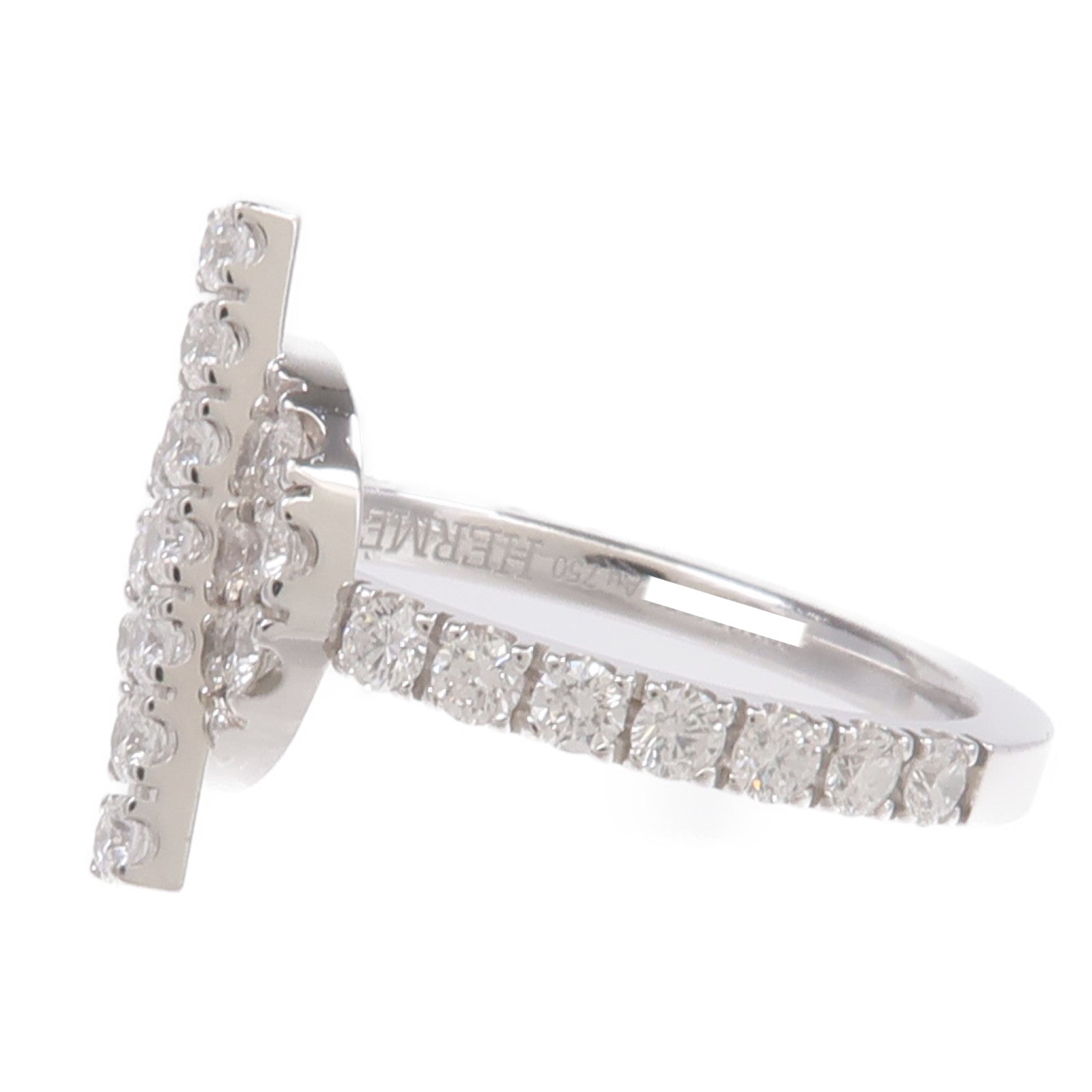 HERMES 18K白金Finesse Ring鑽石戒指Hermes#53/US#6.5