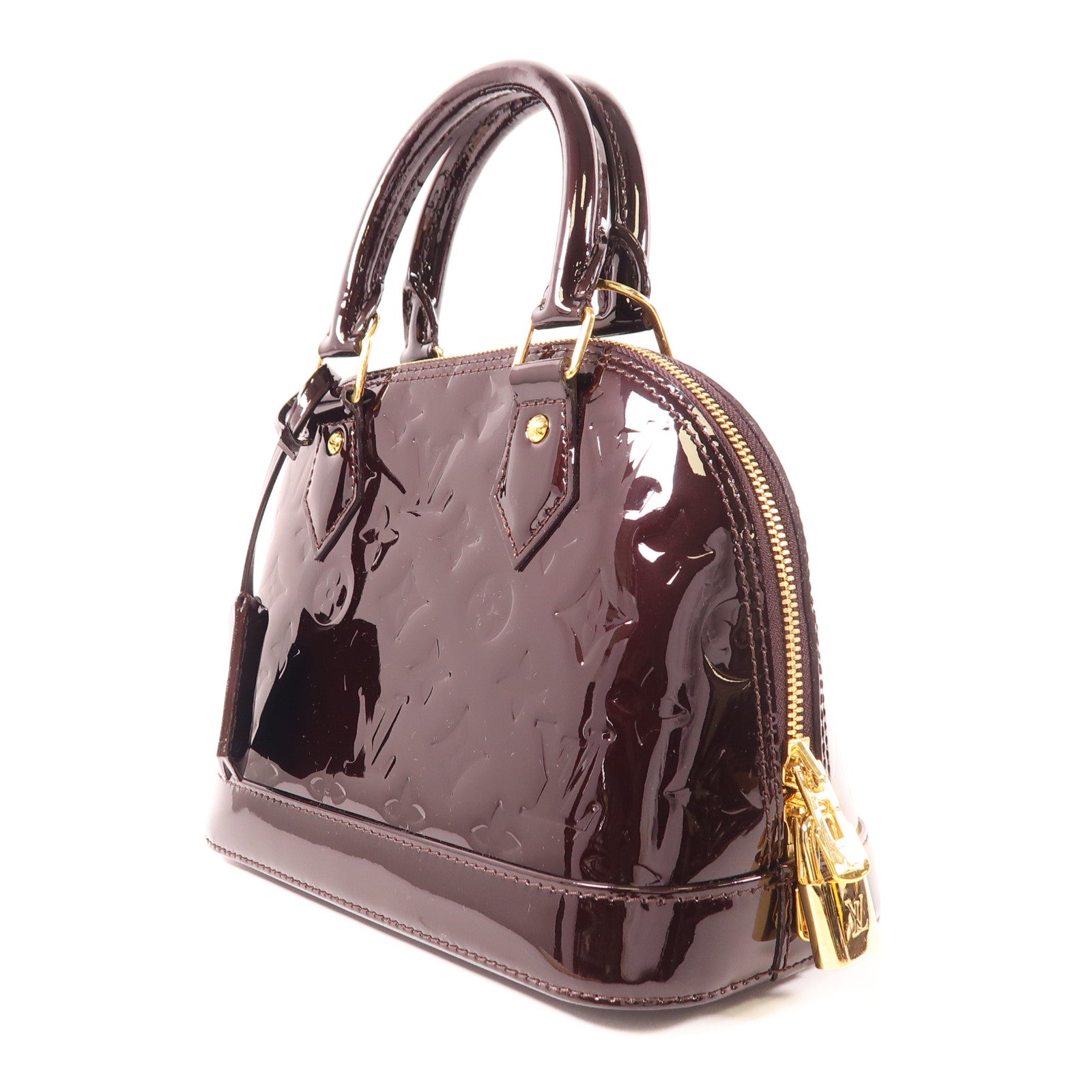 LOUIS VUITTON Vernis Alma BB金扣手挽肩背兩用袋酒紅色