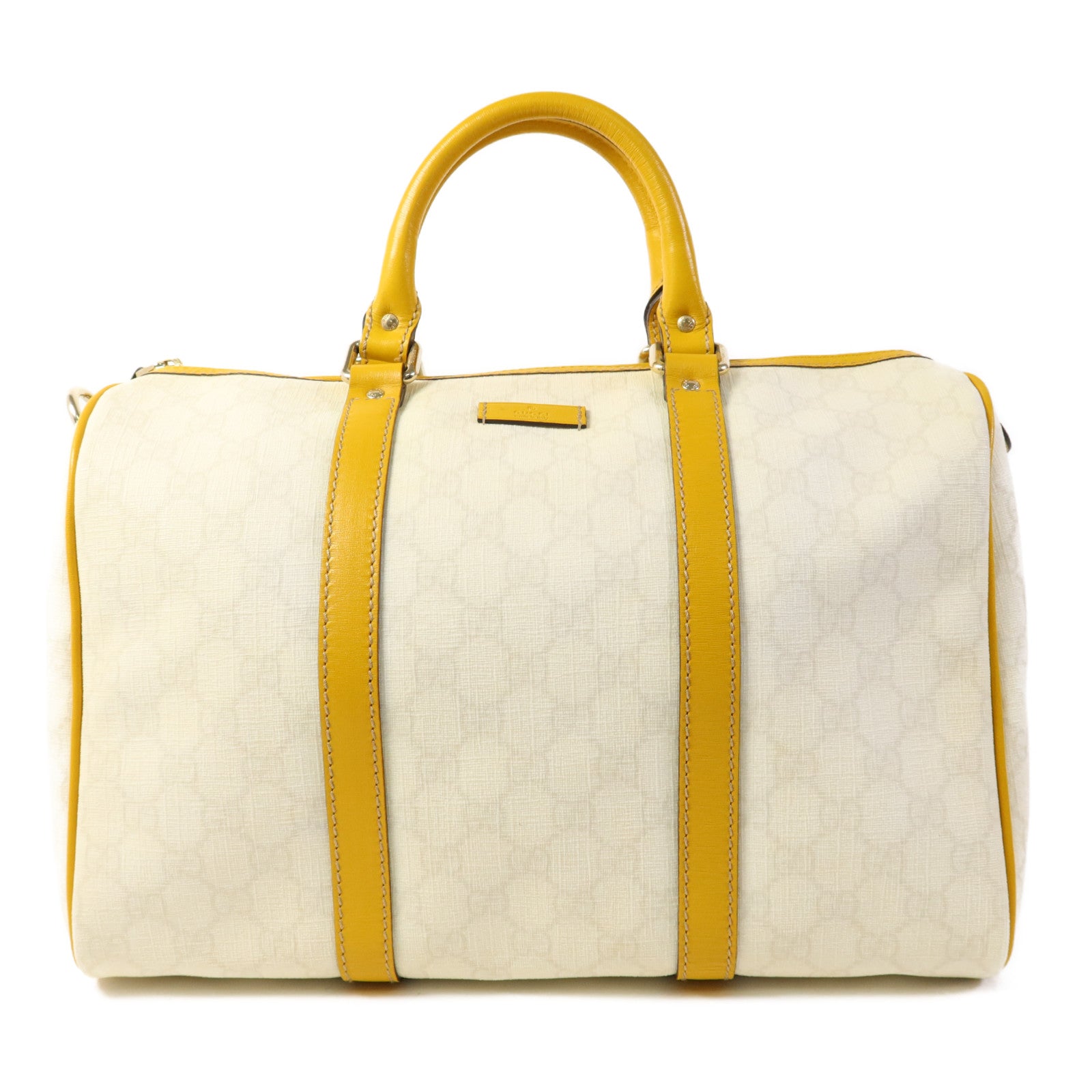 GUCCI 塗層帆布Boston Bag金扣手挽袋