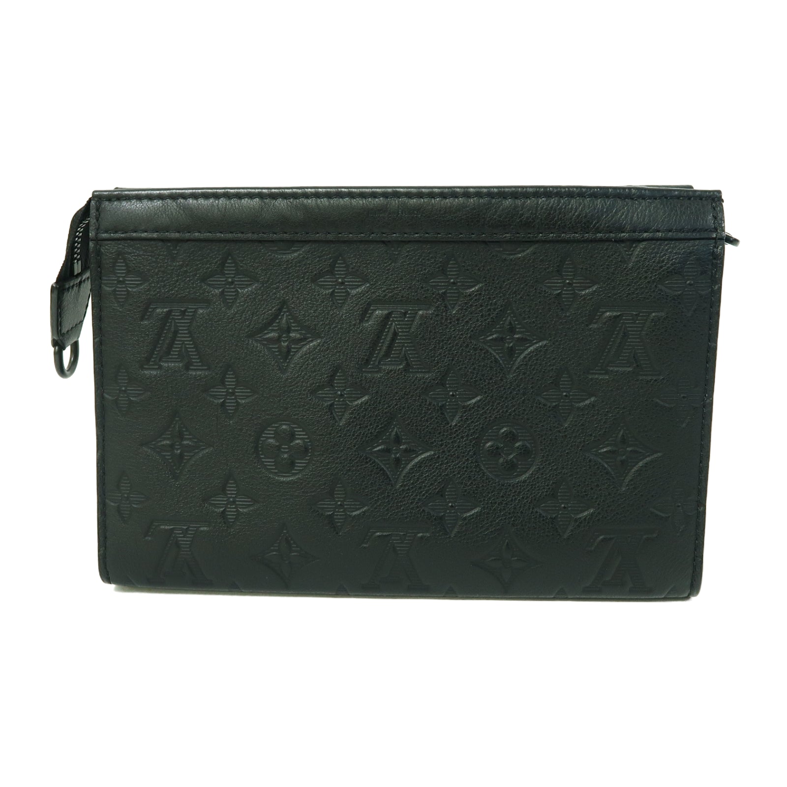 LOUIS VUITTON Monogram Shadow Gaston黑扣肩背袋黑色