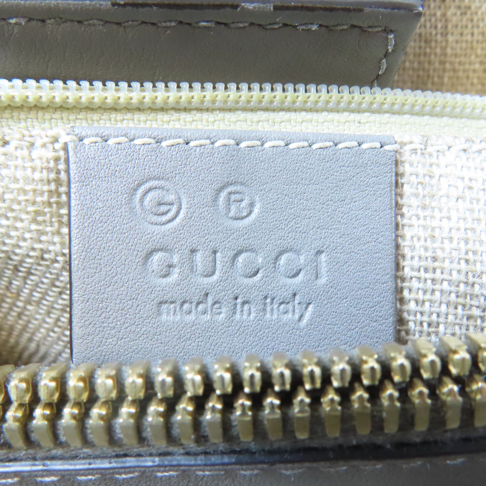 GUCCI 牛皮皮革Guccissima金扣手挽肩背兩用袋灰色