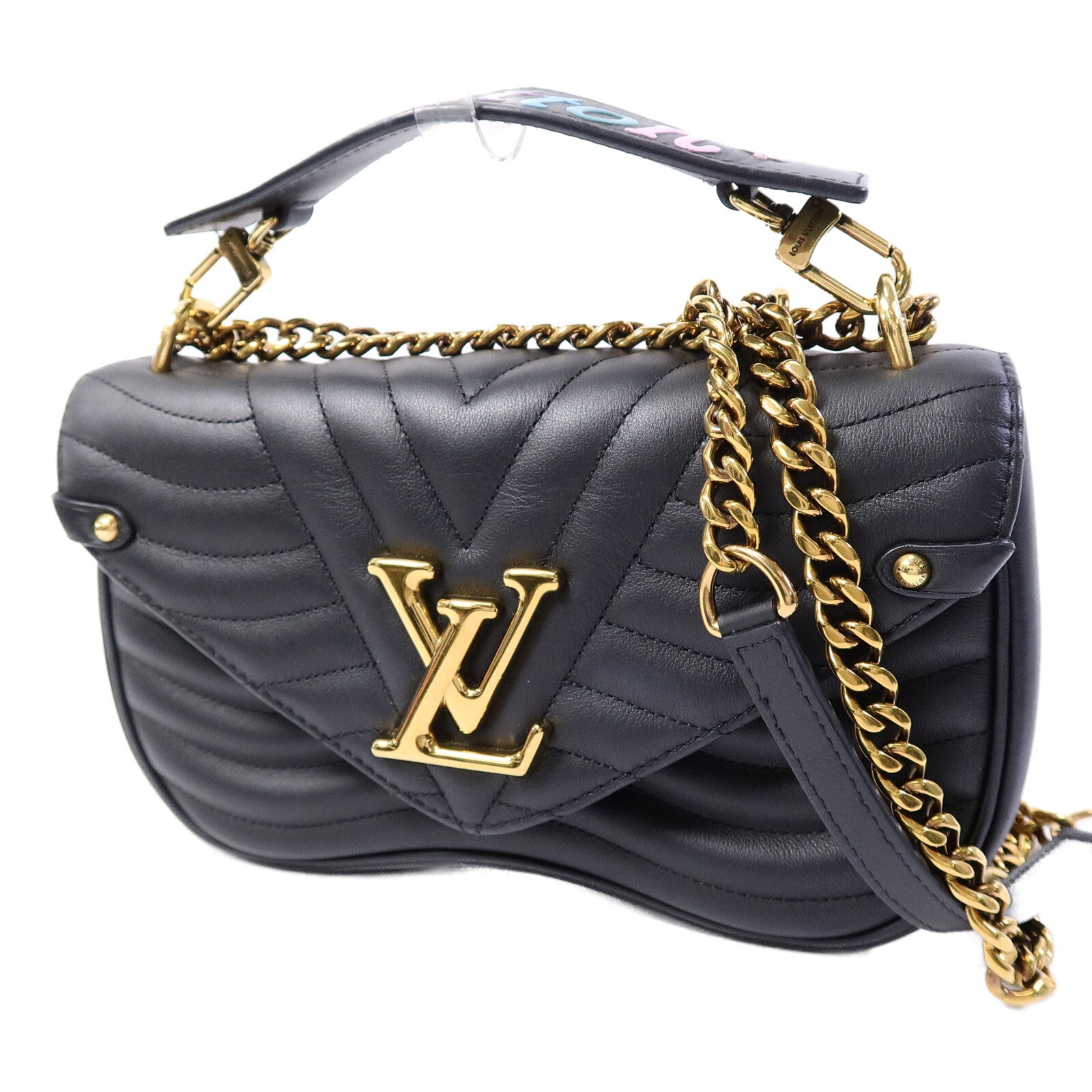 LOUIS VUITTON 牛皮皮革New Wave PM鏈帶手挽肩背兩用袋