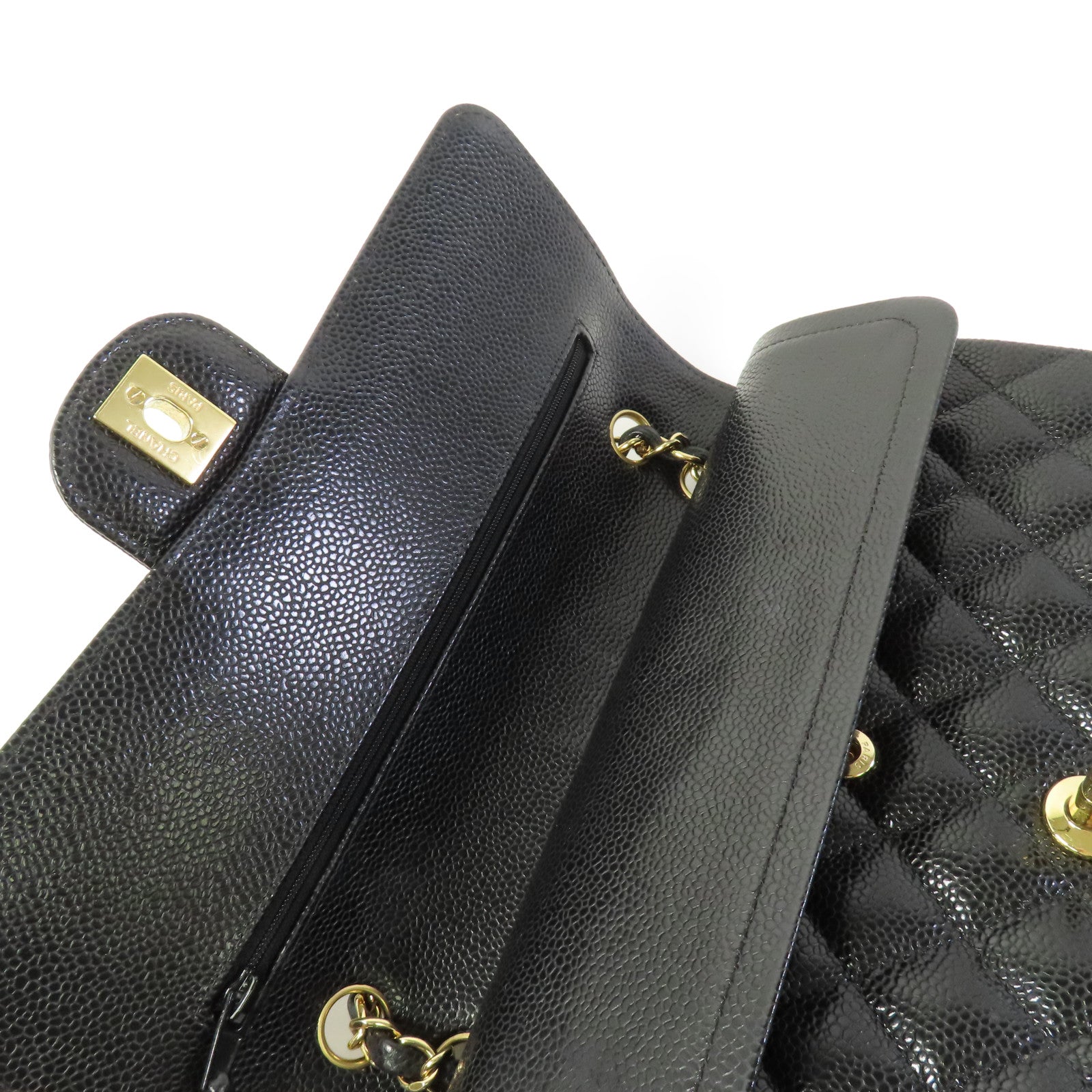 CHANEL CC GHW Classic 25 Chain Shoulder Bag Calfskin Leather Black