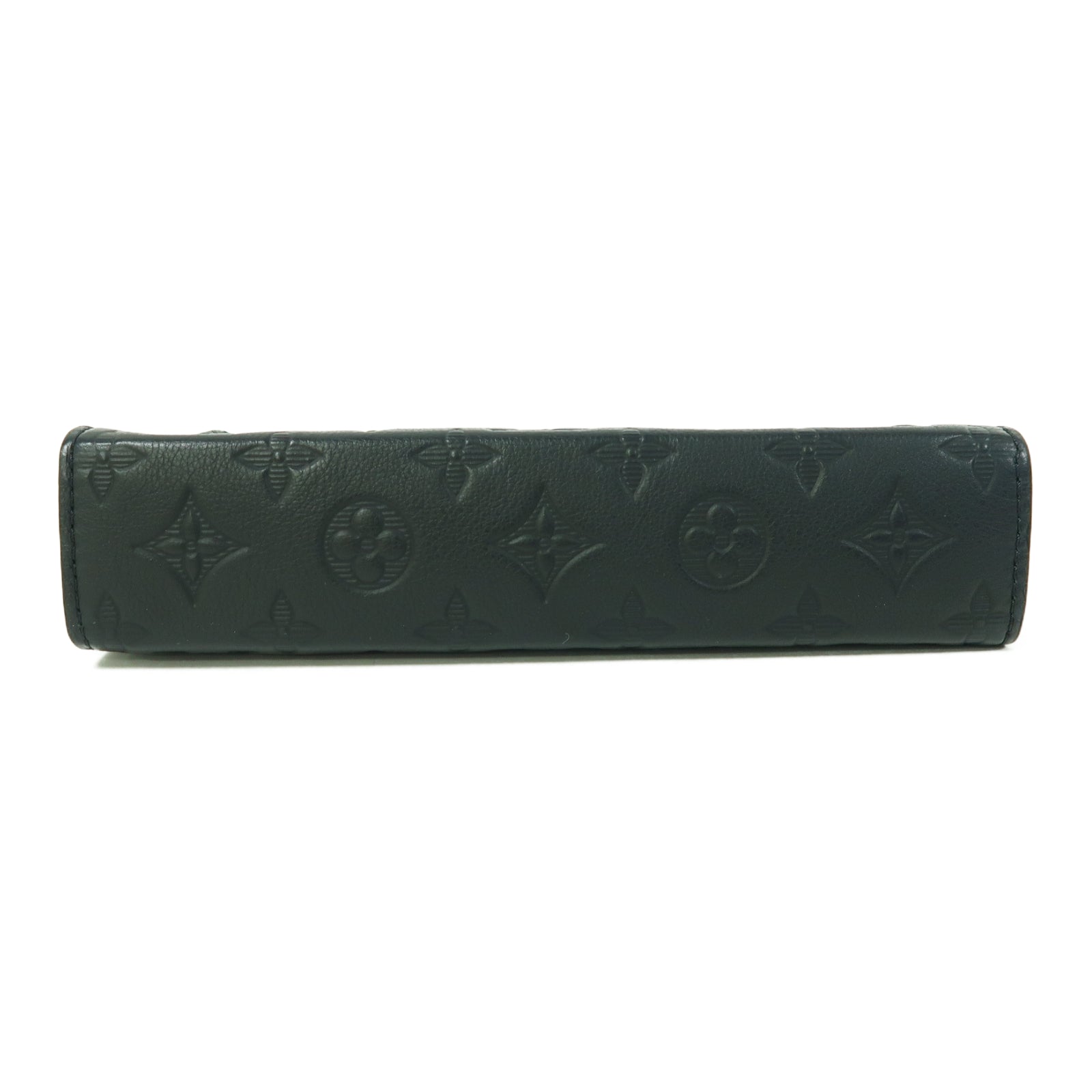 LOUIS VUITTON Monogram Shadow Gaston黑扣肩背袋黑色