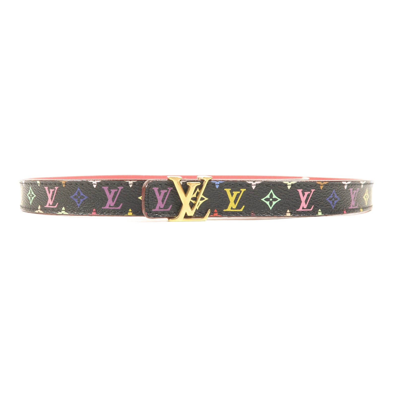 LOUIS VUITTON Monogram Multicolor Initiales Belt金扣皮帶