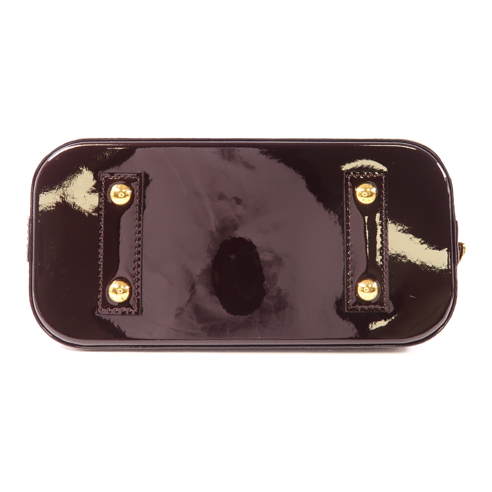 LOUIS VUITTON Vernis Alma BB金扣手挽肩背兩用袋酒紅色