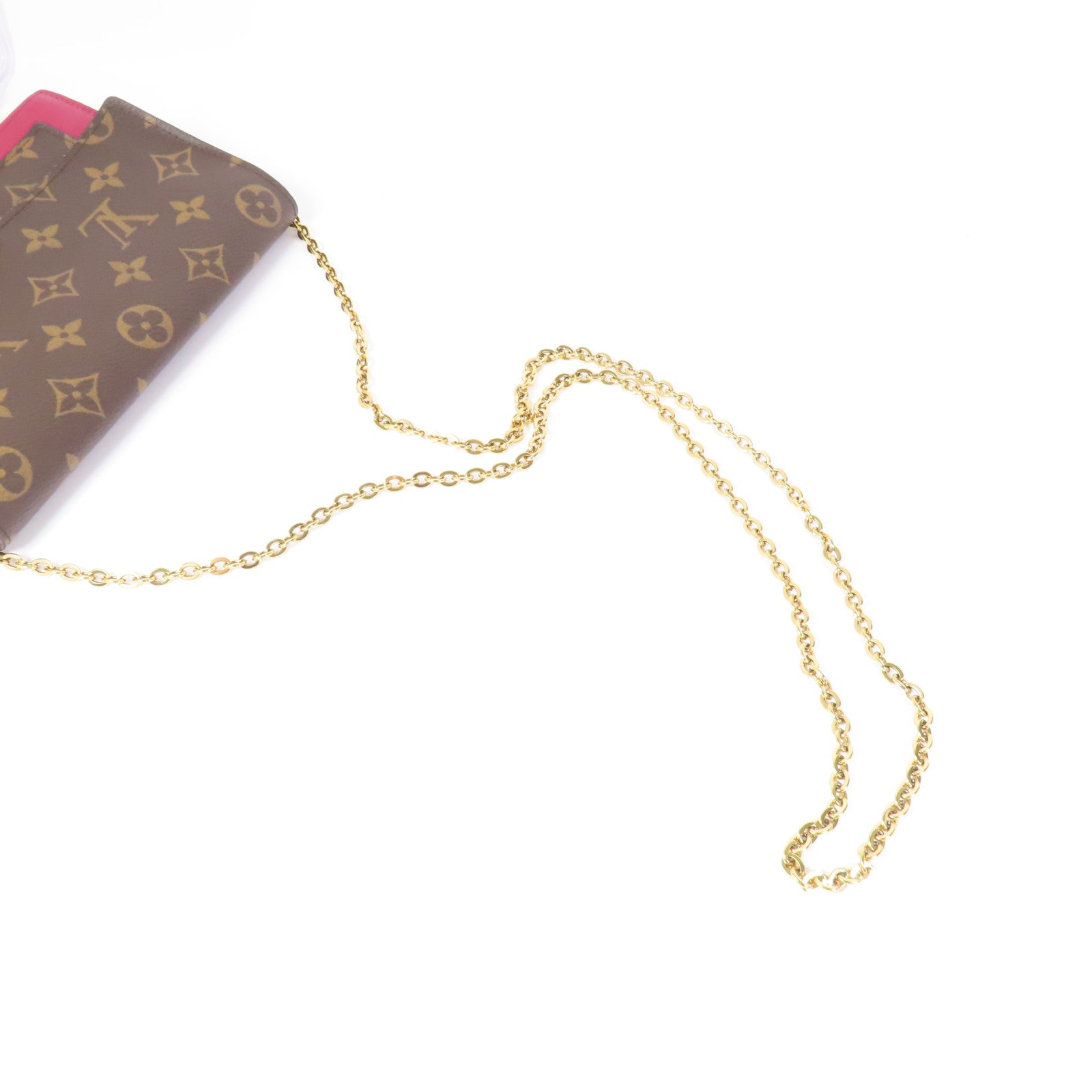 LOUIS VUITTON Monogram Portefeuille Flore金扣鏈帶肩背袋