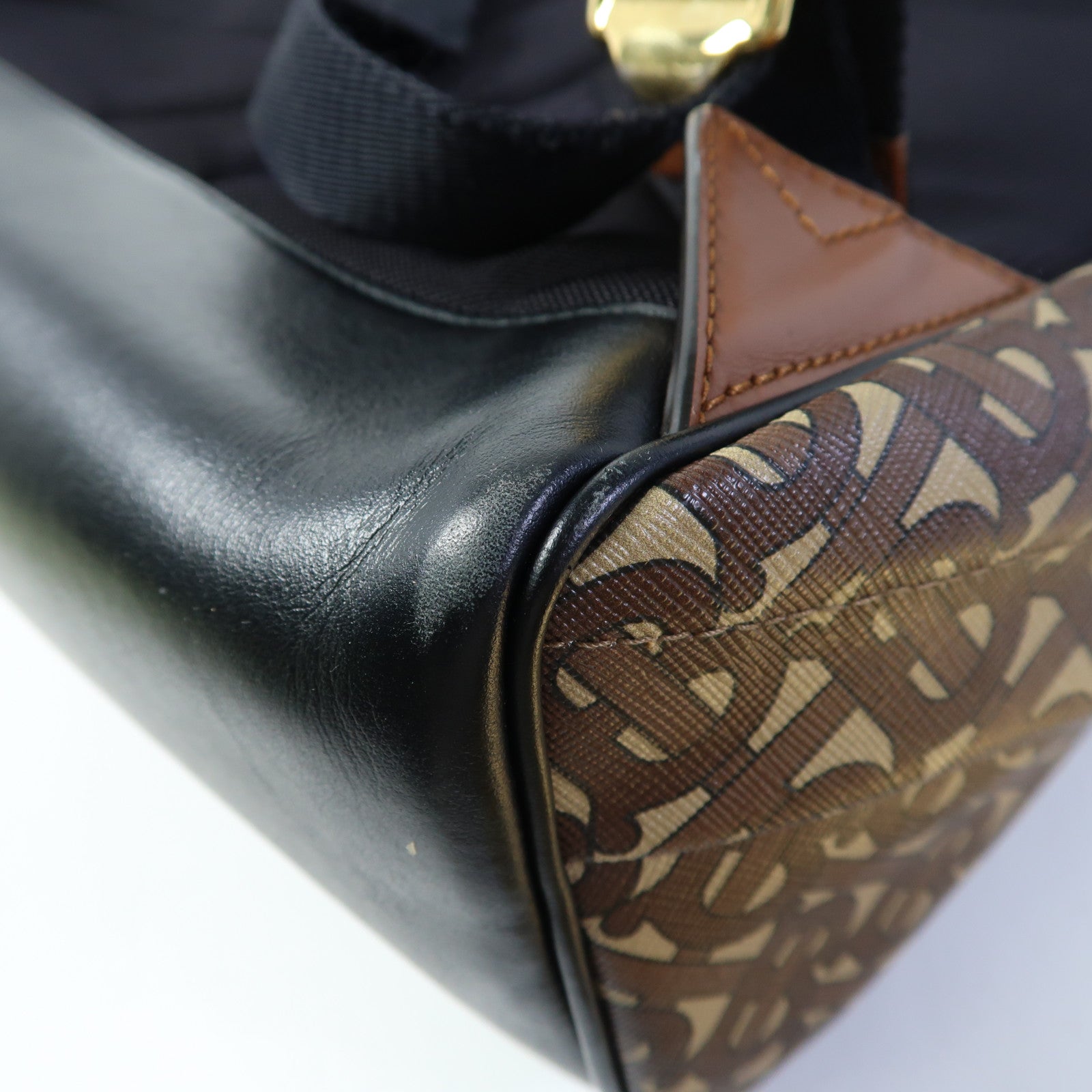 BURBERRY 塗層帆布TB Monogarm Stripe Backpack金扣背包