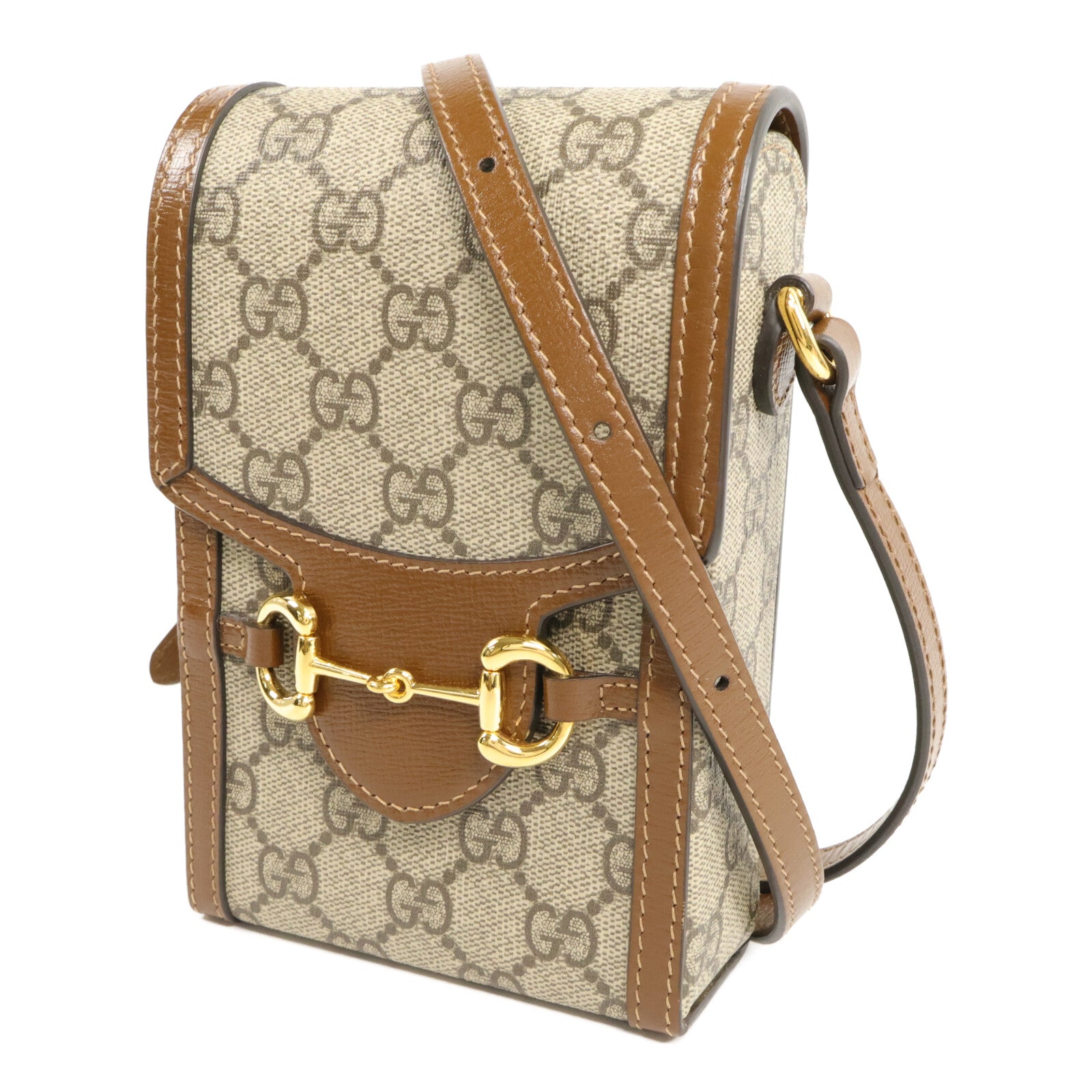 GUCCI 塗層帆布Horsebit 1955肩背袋