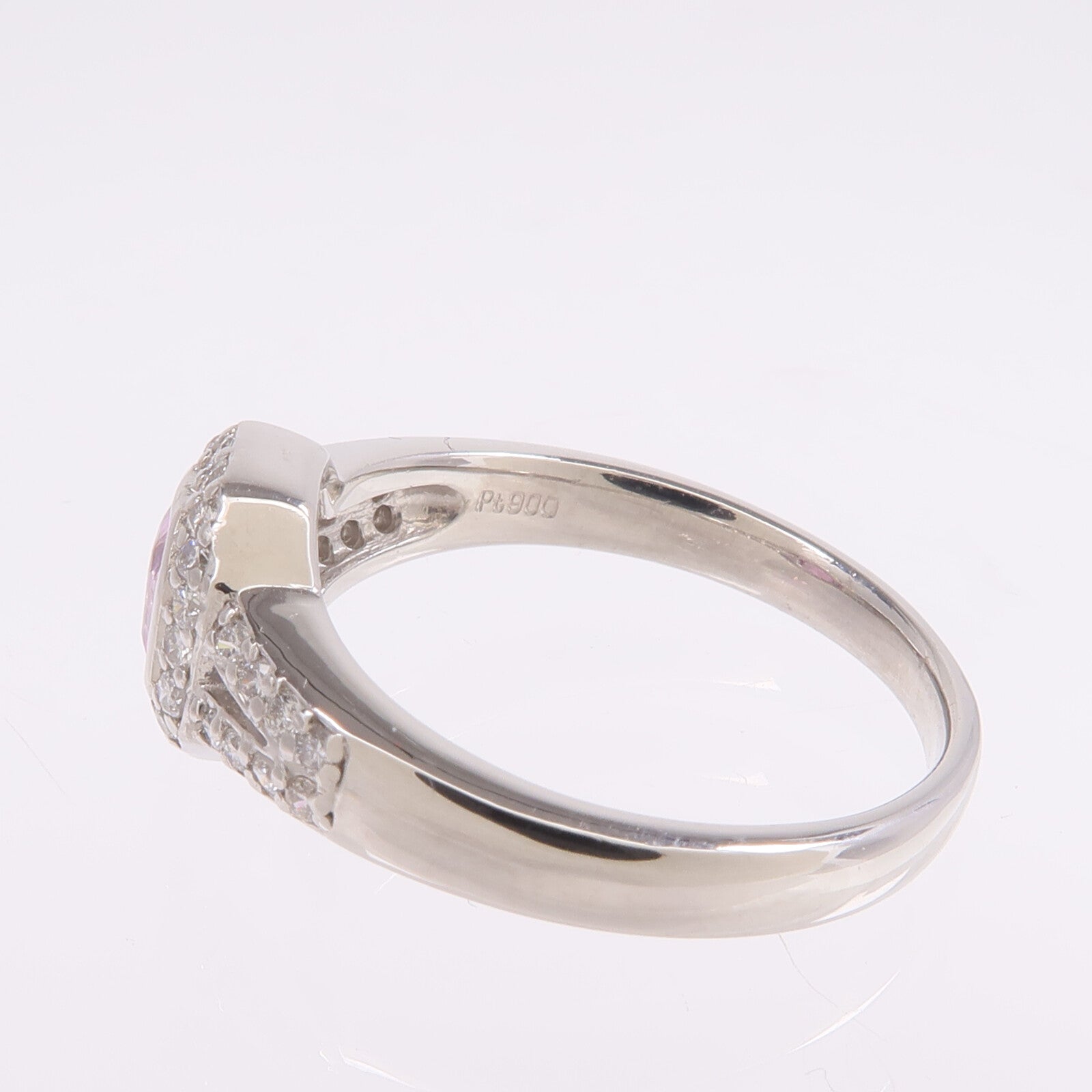 JEWELRY PT900鉑金Ring粉紅色藍寶石/鑽石戒指