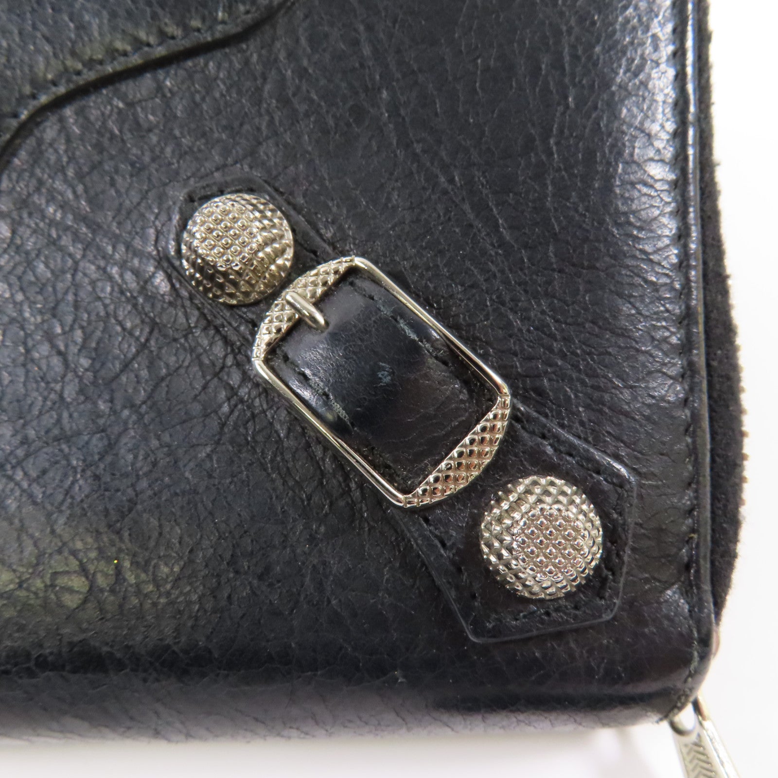 BALENCIAGA 牛皮皮革Long Wallet銀扣長錢包黑色
