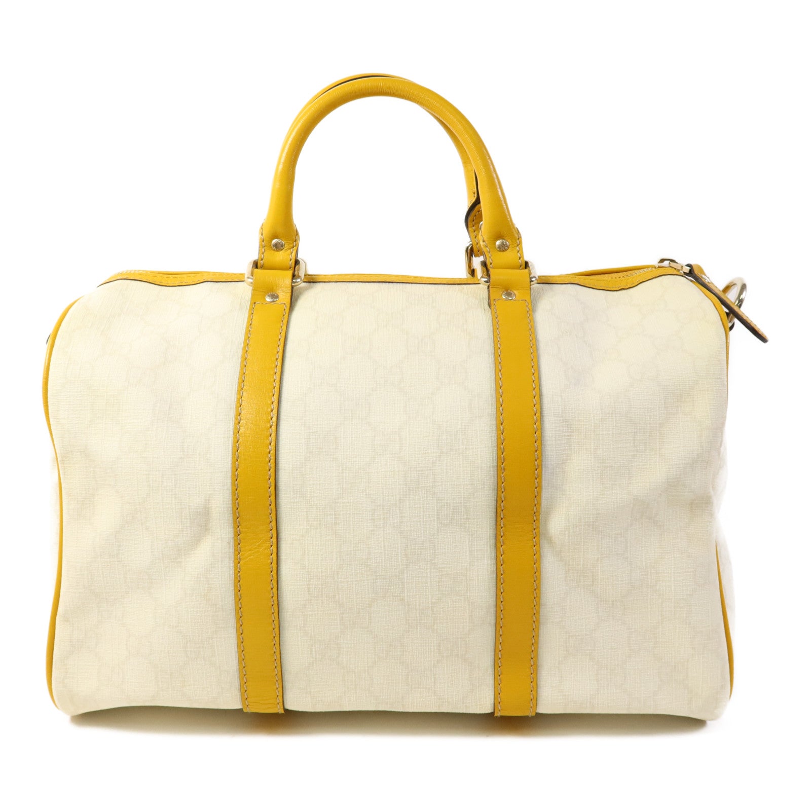 GUCCI 塗層帆布Boston Bag金扣手挽袋