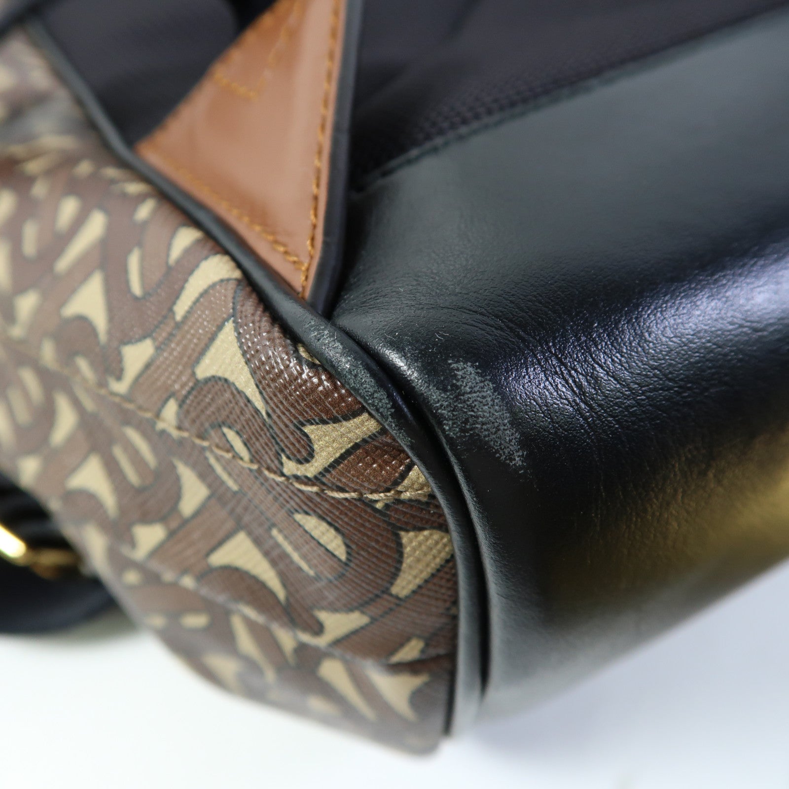 BURBERRY 塗層帆布TB Monogarm Stripe Backpack金扣背包
