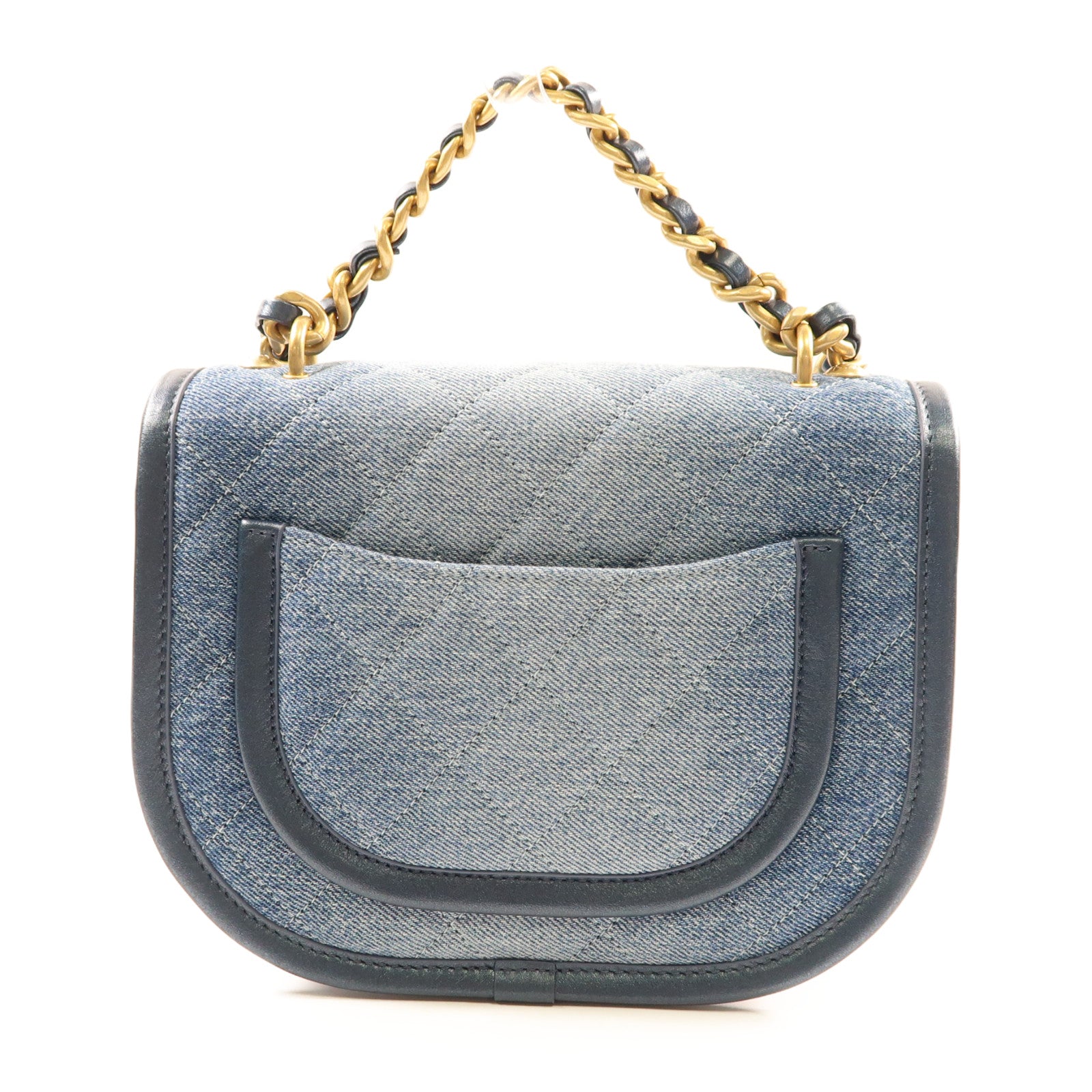 CHANEL【激減優惠】 牛仔布Messenger Bag金扣手挽肩背兩用袋
