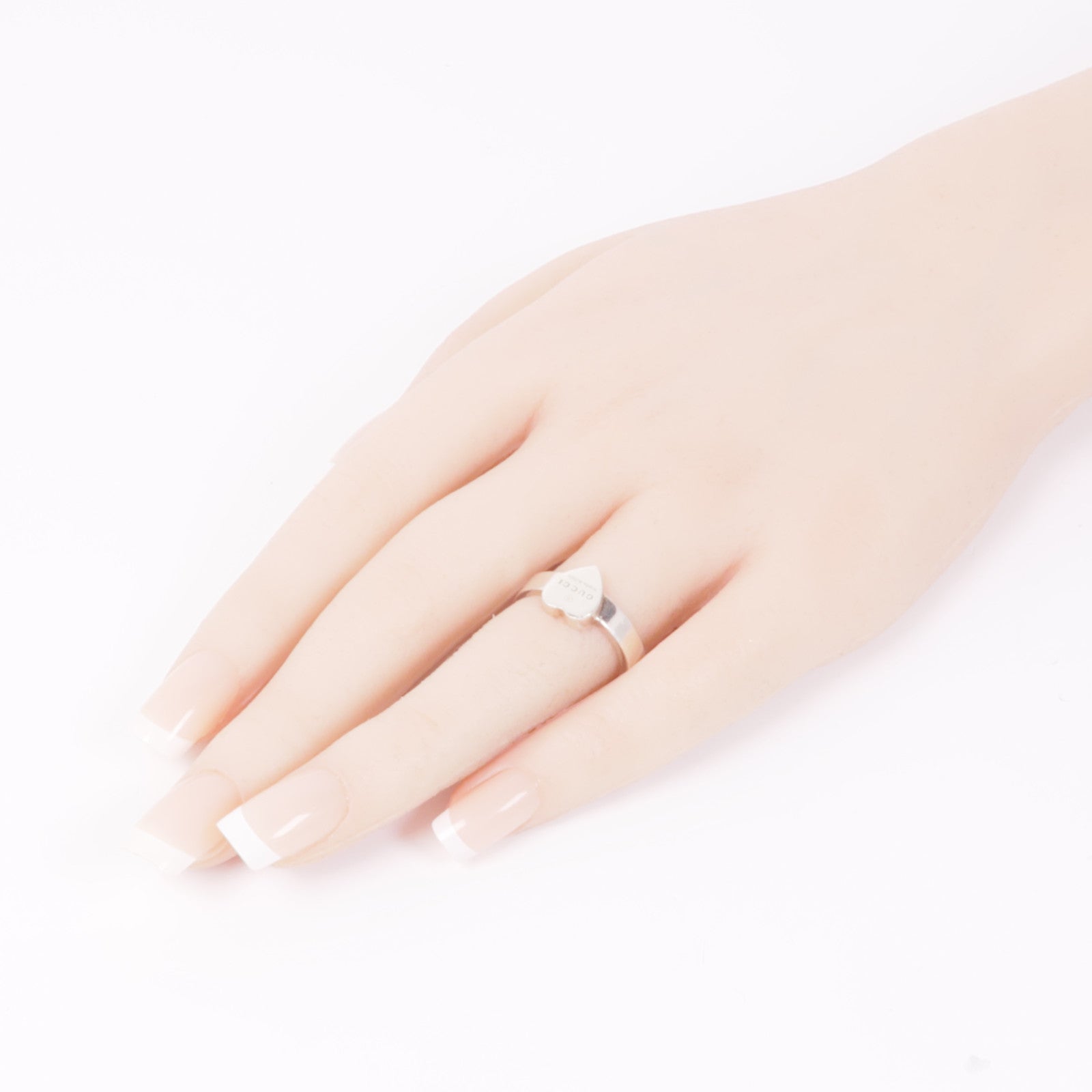 GUCCI 925純銀Heart Ring戒指US#6.75