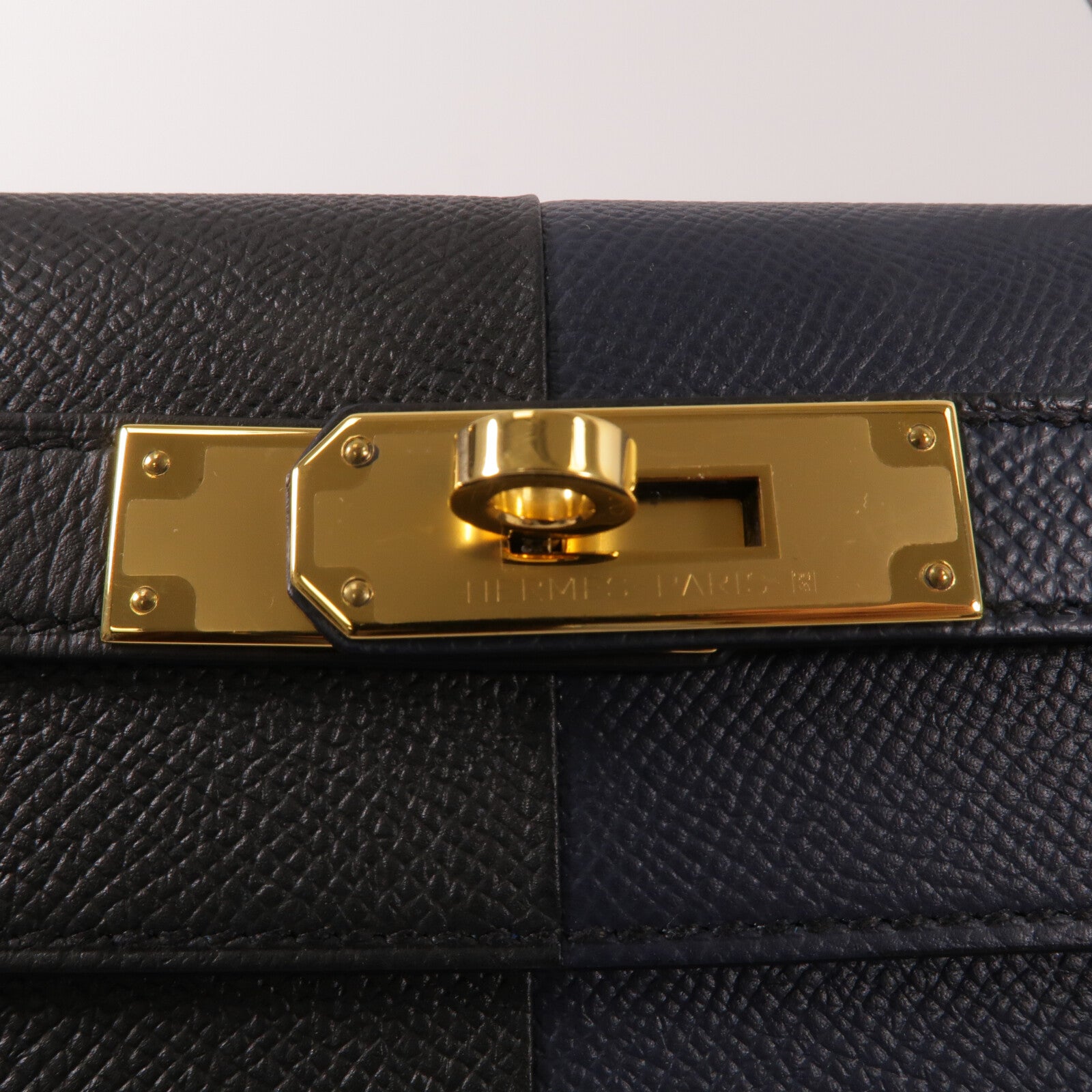 HERMES Epsom皮革Kelly 28手挽肩背兩用袋Blue Indigo