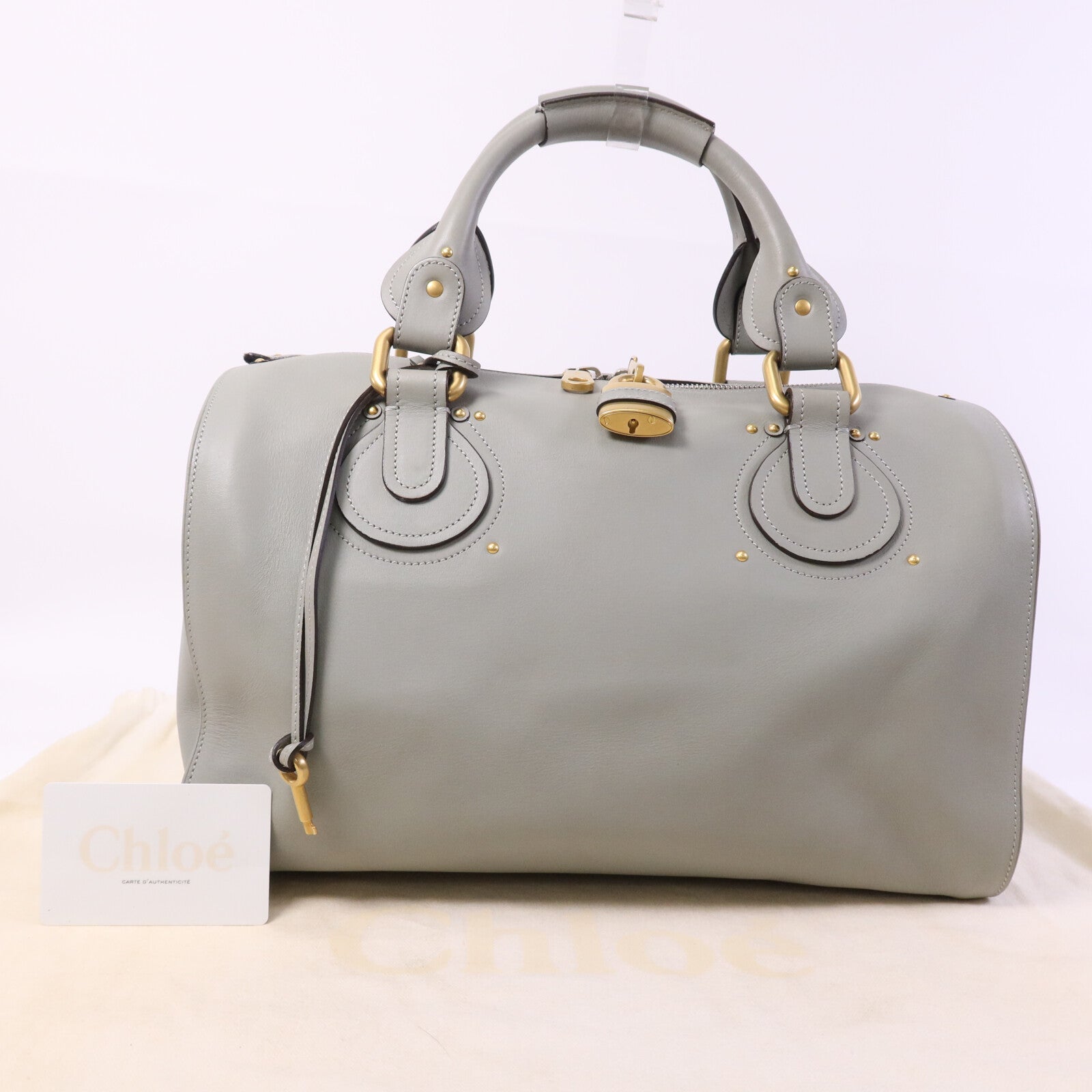 Chloe 牛皮皮革Aurore Handbag金扣手挽袋