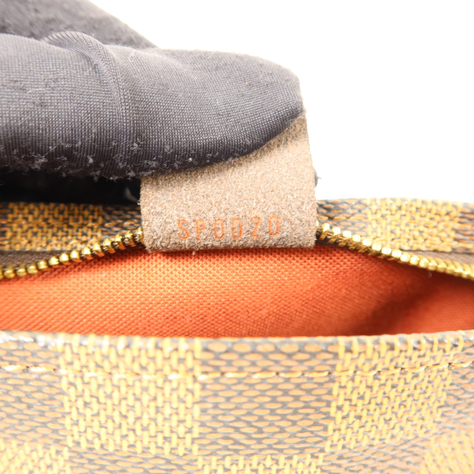LOUIS VUITTON Damier Trousse Makeup Accessory Pouch金扣手挽袋棕色