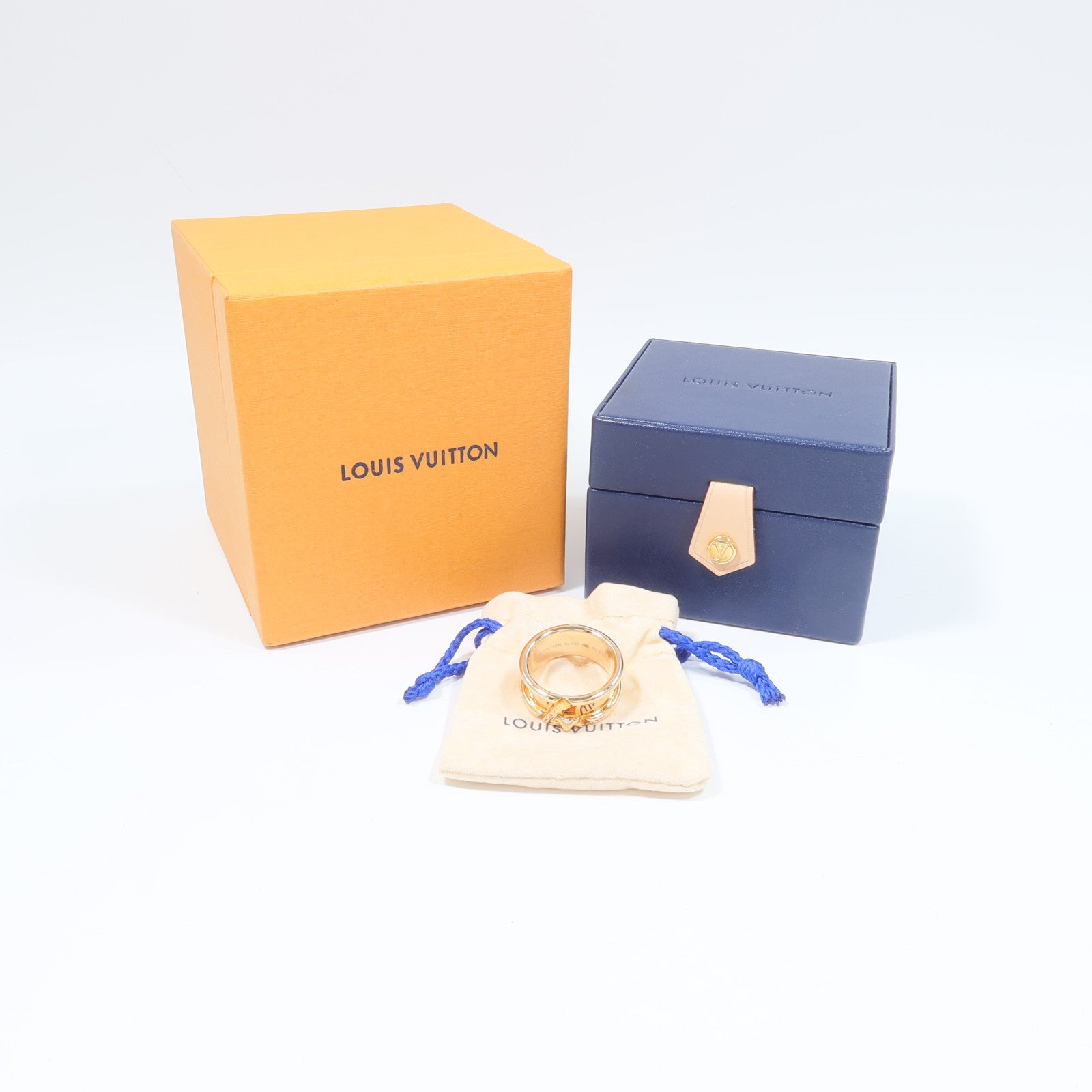 LOUIS VUITTON 18K玫瑰金Voit One鑽石戒指
