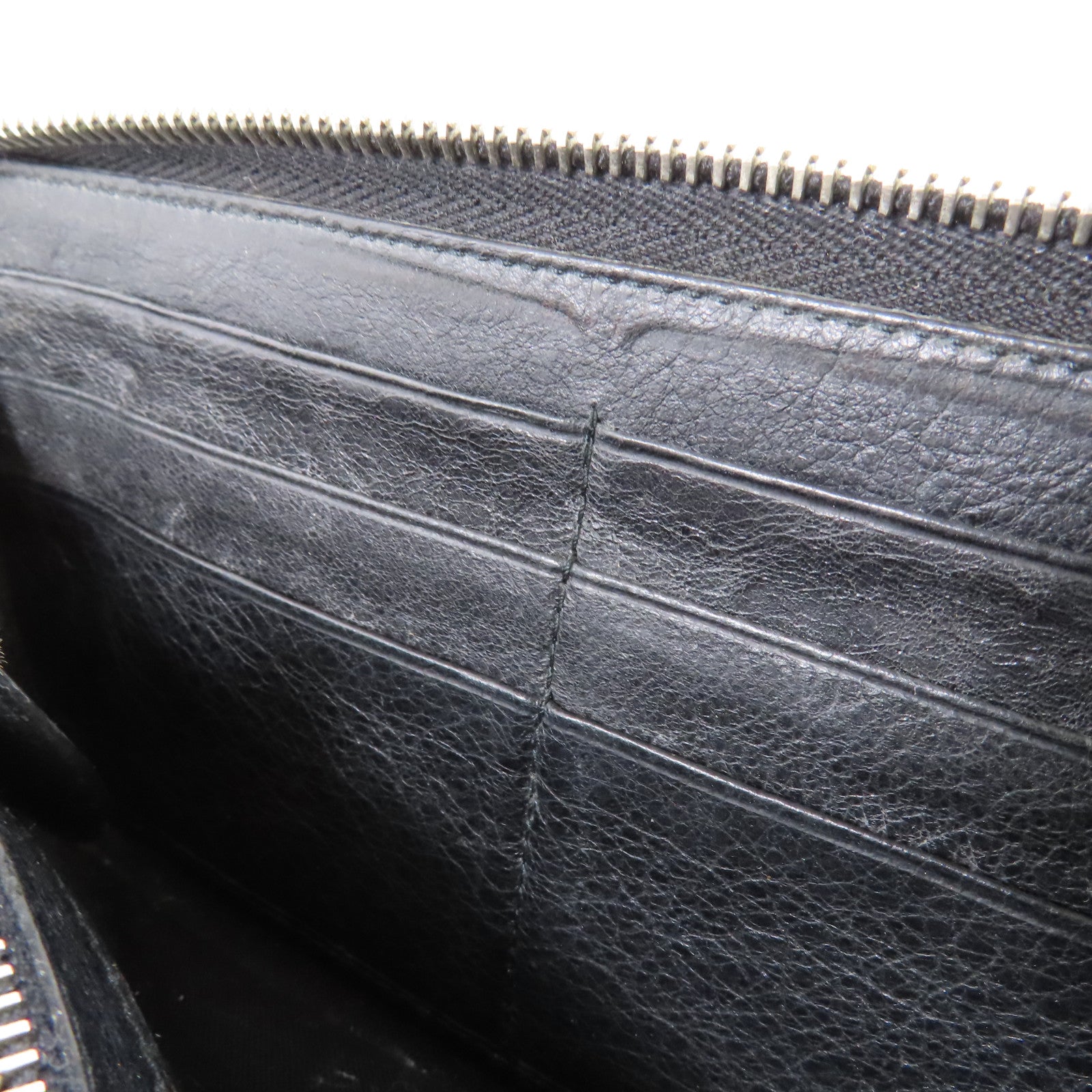 BALENCIAGA 牛皮皮革Long Wallet銀扣長錢包黑色