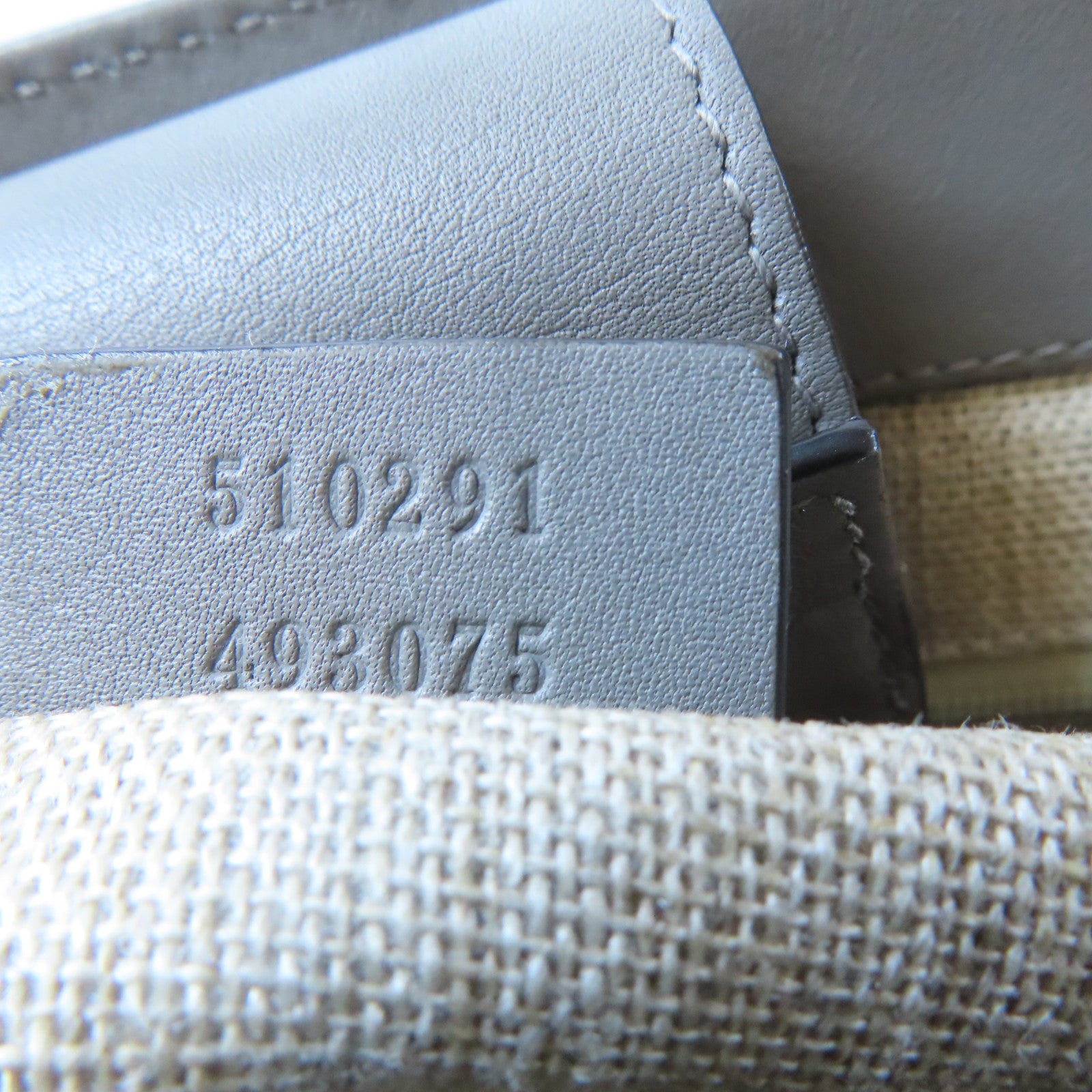 GUCCI 牛皮皮革Guccissima金扣手挽肩背兩用袋灰色