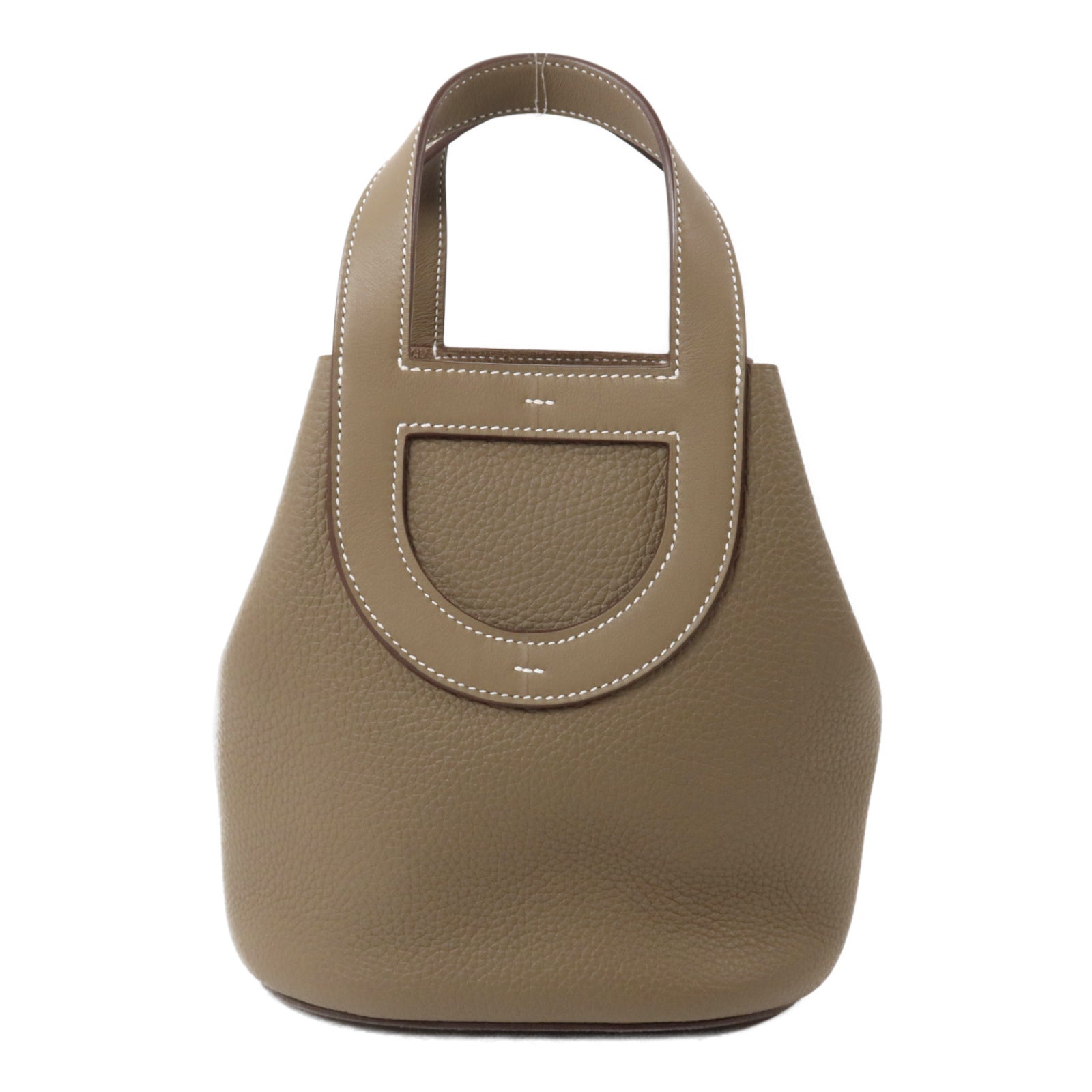 HERMES Clemence皮革In The Loop 18手挽袋Etoupe