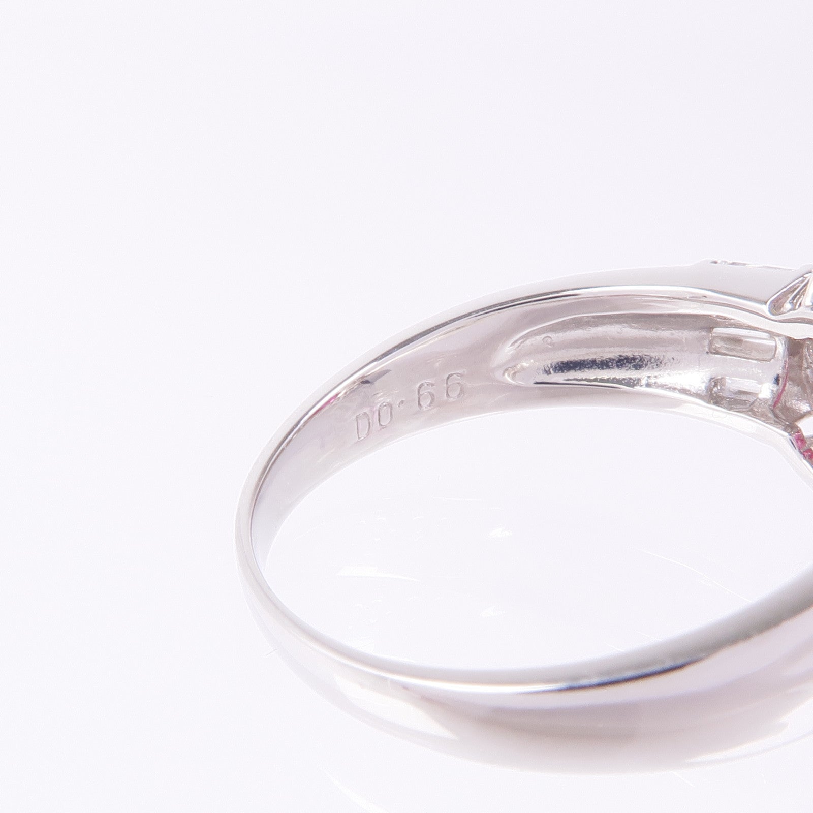 JEWELRY PT900鉑金Ruby Diamond Ring紅寶石/鑽石戒指US#7.25