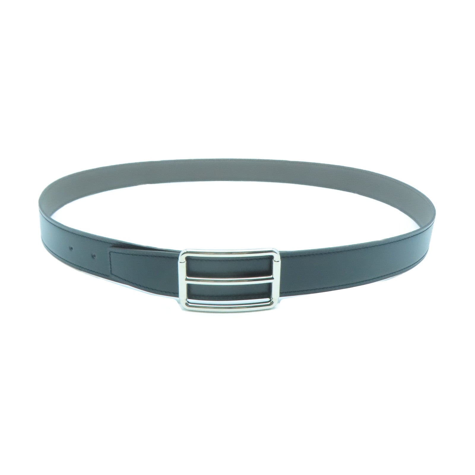 HERMES 【激減優惠】Swift皮革/Epsom皮革Belt 110cm銀扣黑色/灰色