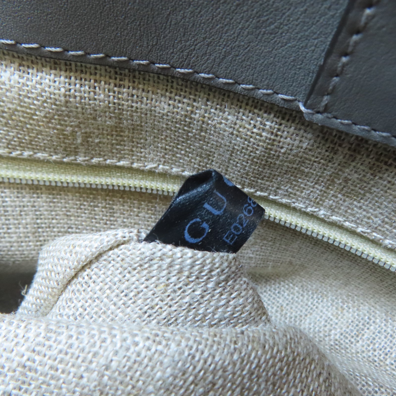 GUCCI 牛皮皮革Guccissima金扣手挽肩背兩用袋灰色