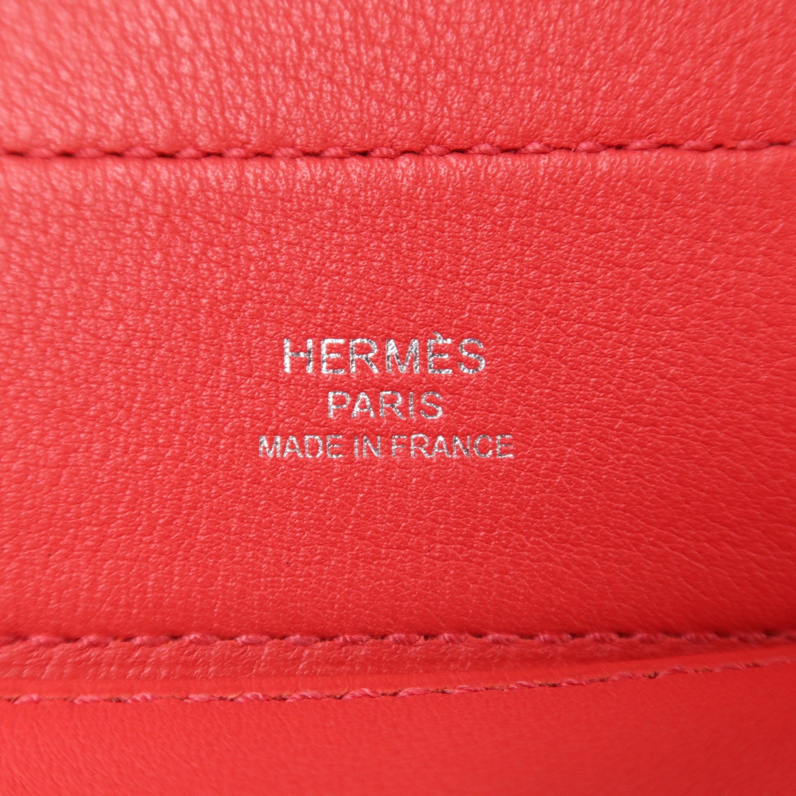 HERMES Swift皮革Aline Mini銀扣肩背袋Rouge Indien