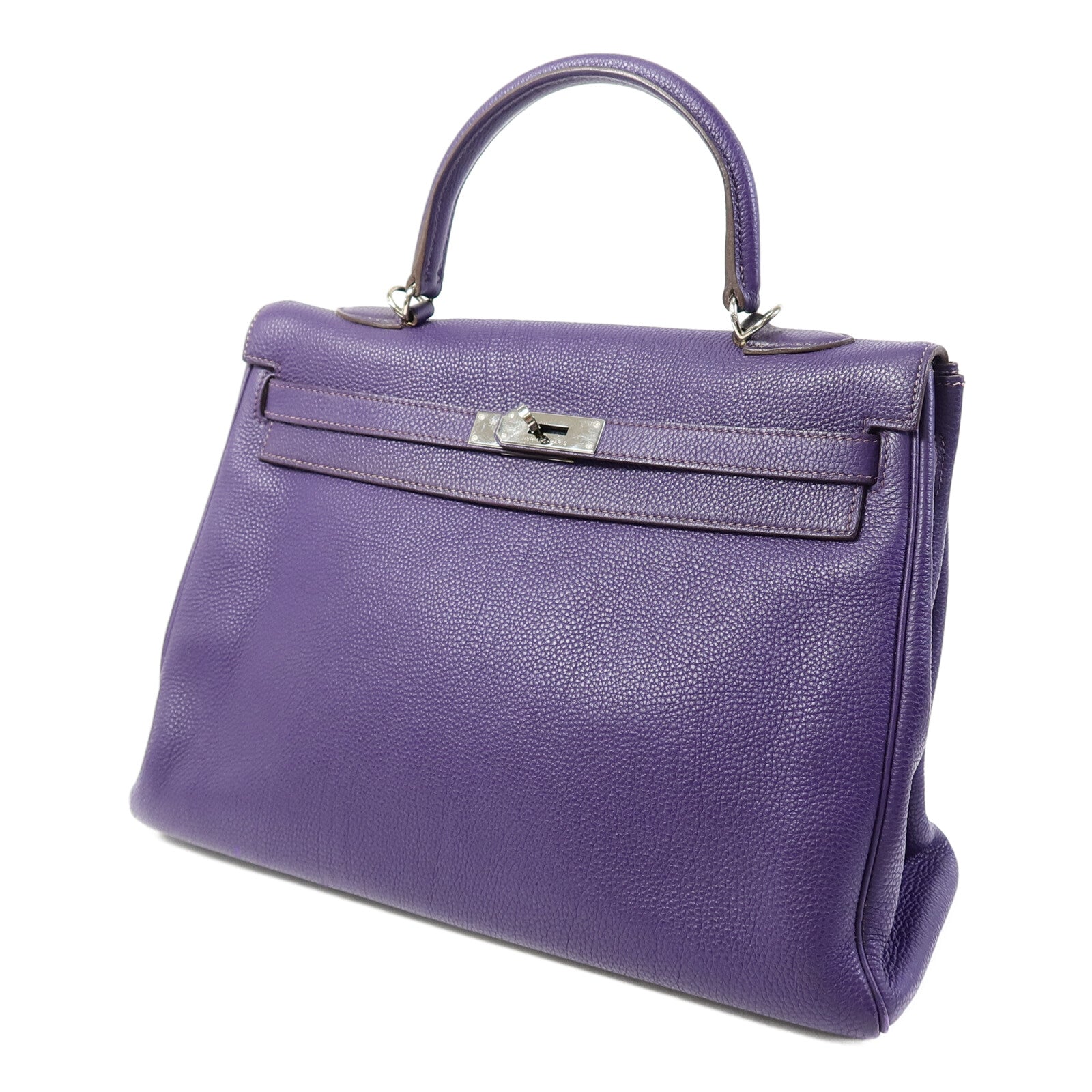 HERMES Togo皮革Kelly 35銀扣手挽肩背兩用袋Iris