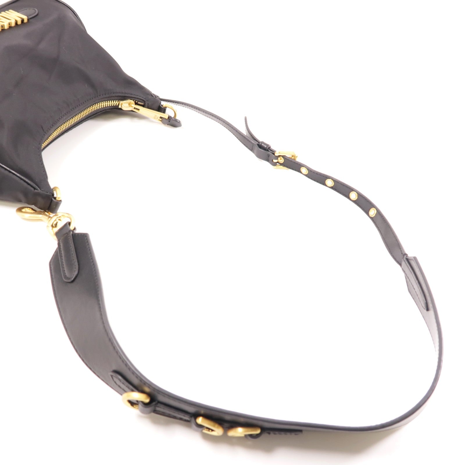 MOSCHINO 尼龍Shoulder Bag金扣肩背袋黑色