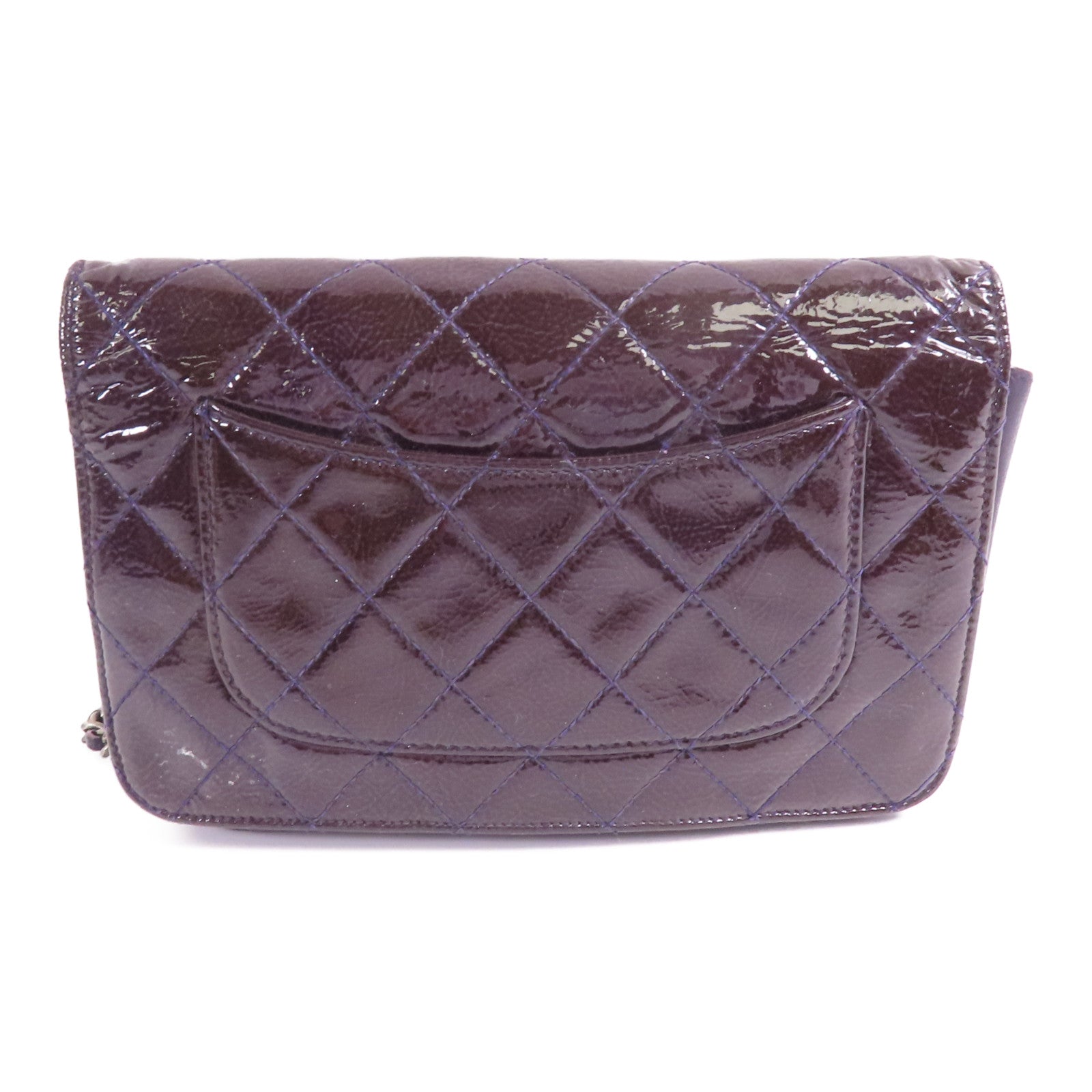 CHANEL 漆皮皮革2.55 Wallet On Chain鏈帶肩背袋