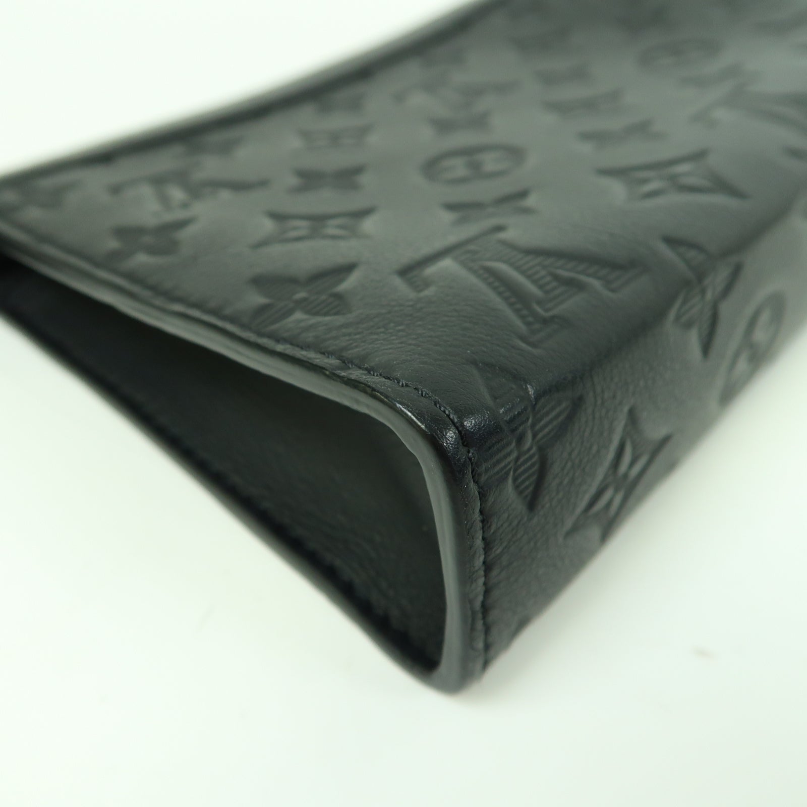 LOUIS VUITTON Monogram Shadow Gaston黑扣肩背袋黑色