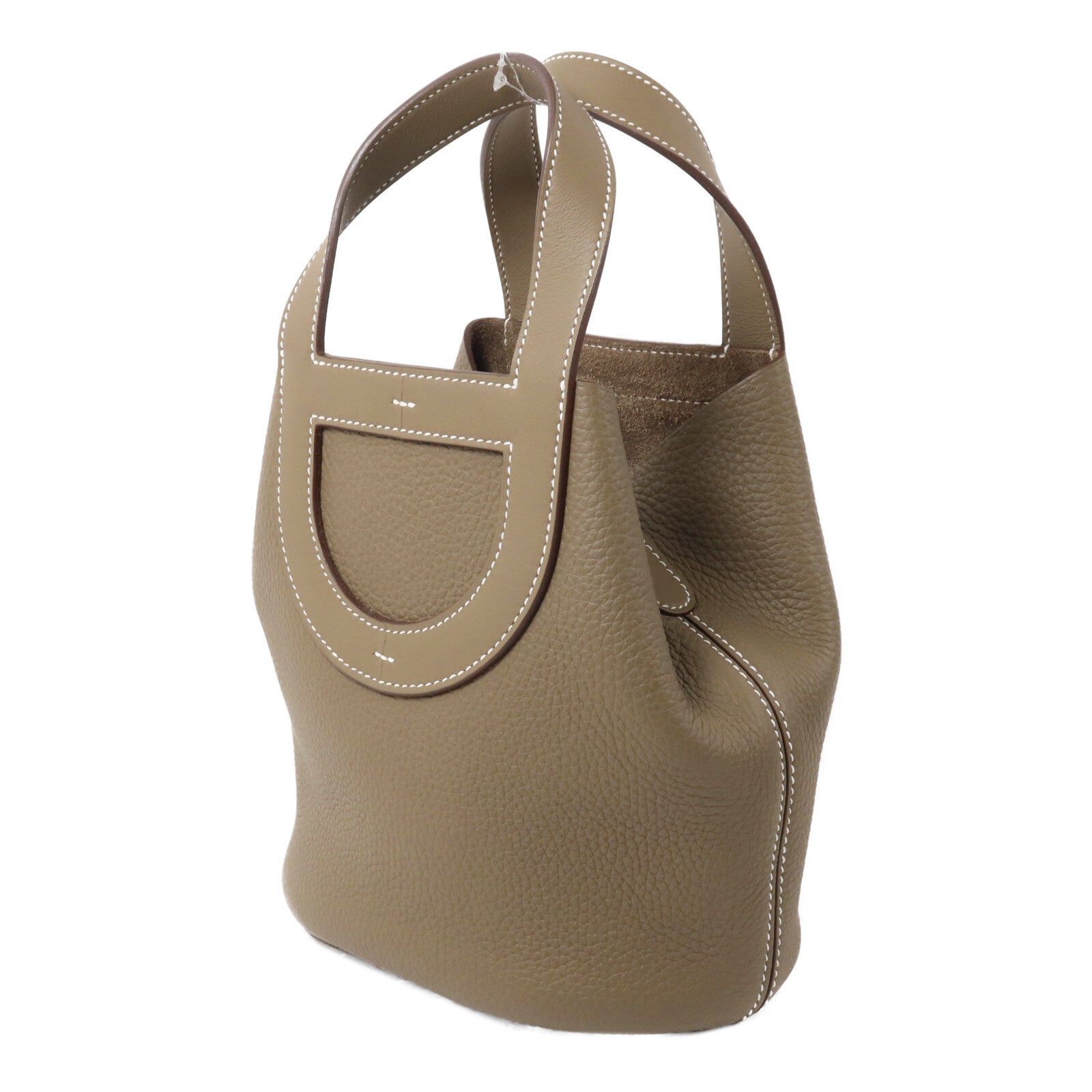 HERMES Clemence皮革In The Loop 18手挽袋Etoupe