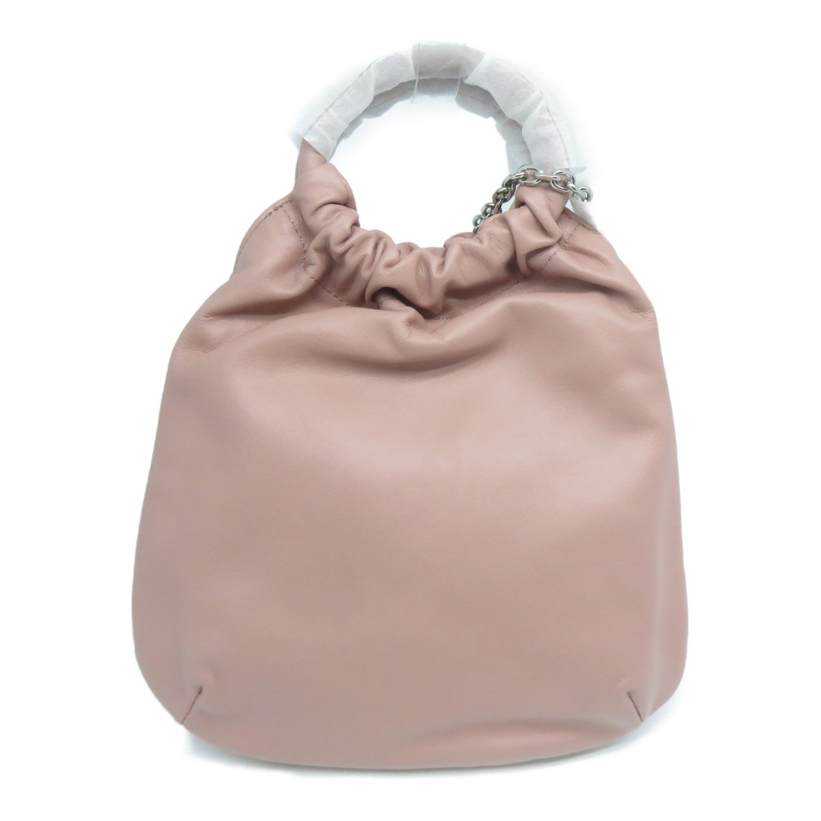 ANTEPRIMA 【清倉大減價】牛皮皮革2 Way Shoulder銀扣鏈帶手挽肩背兩用袋粉紅色