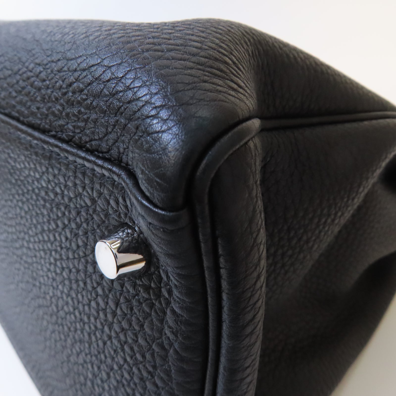 HERMES 【激減優惠】Togo皮革Kelly 35銀扣手挽肩背兩用袋Noir黑色
