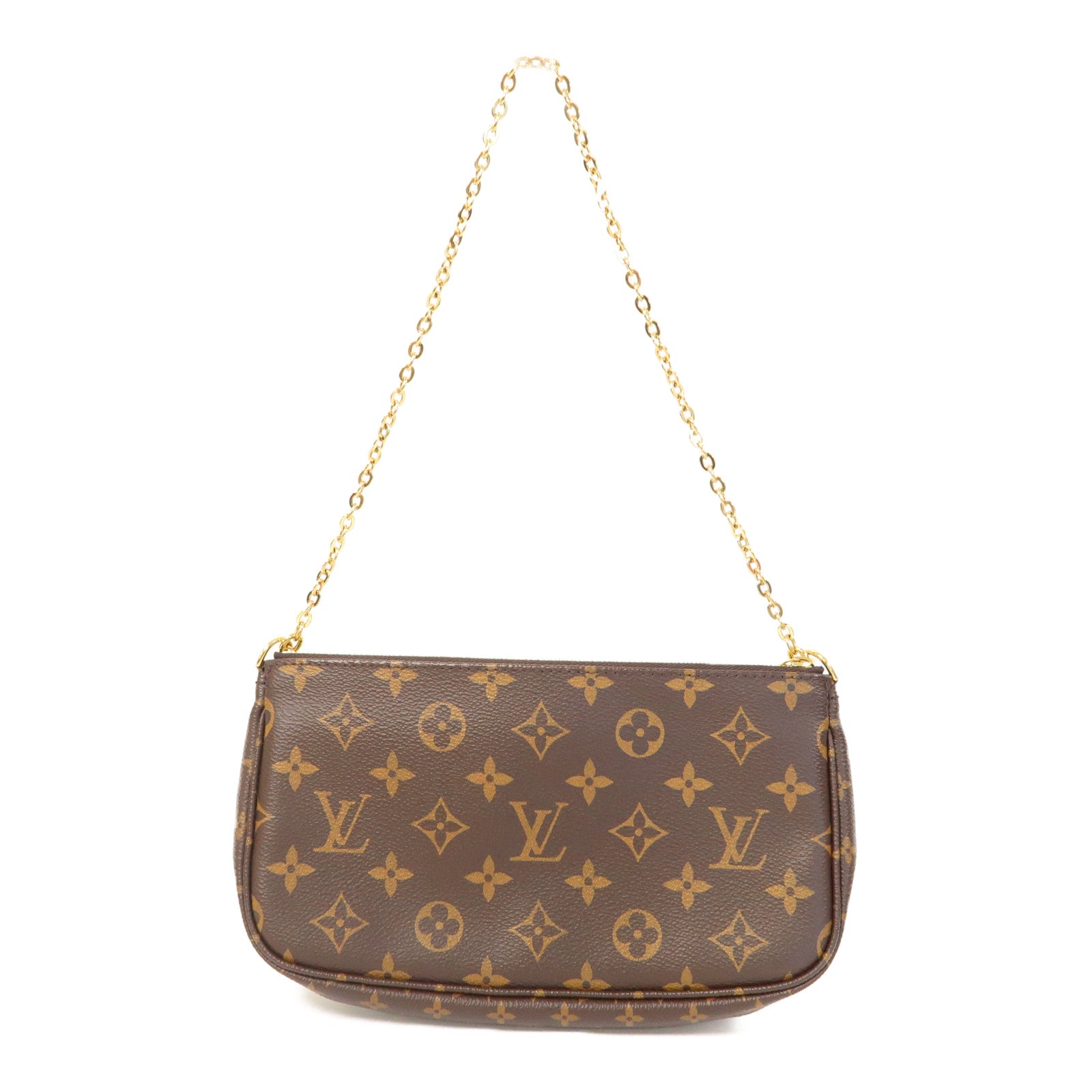LOUIS VUITTON Monogram Multi Pochette Accessoires金扣肩背袋啡色